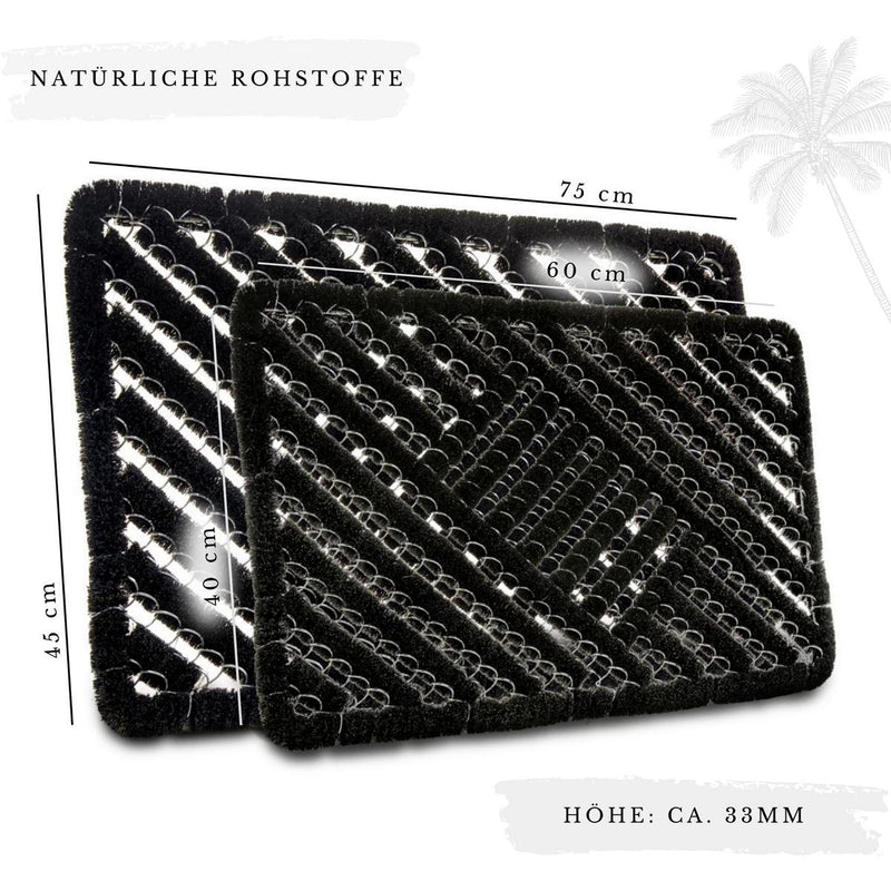 Hanse Home Mix Mats Dörrmatta kokos Grid Brushes svart kokos
