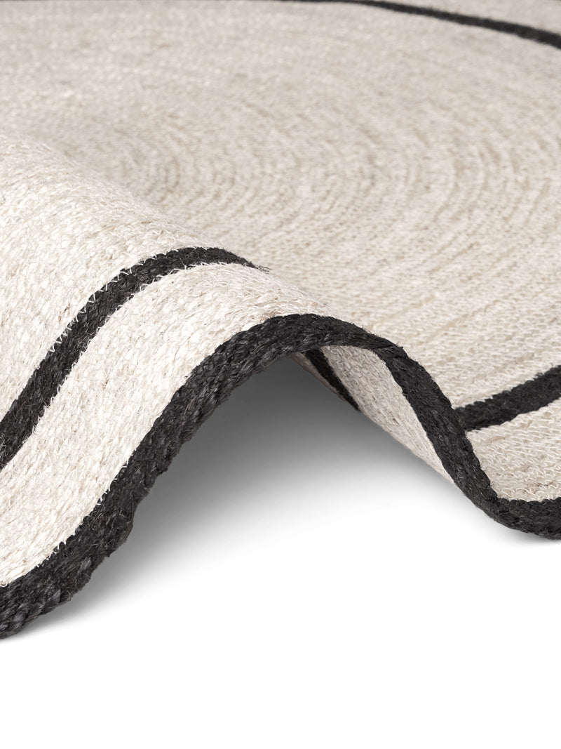 Hanse Home Jute Braided Jutematta rund Lina natur elfenben svart
