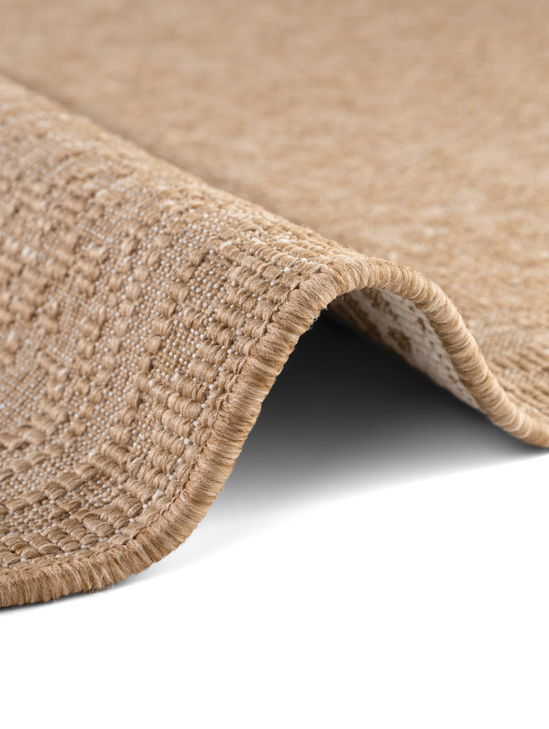 Hanse Home Duet Vändbar inom- och utomhusmatta rund Kona Jute vit