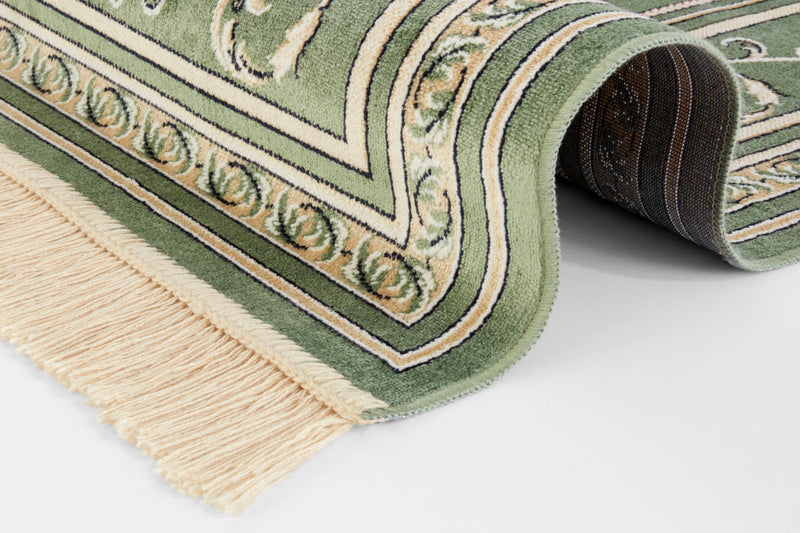 Orientalisk sammetsmatta med fransar Antik Flowers
