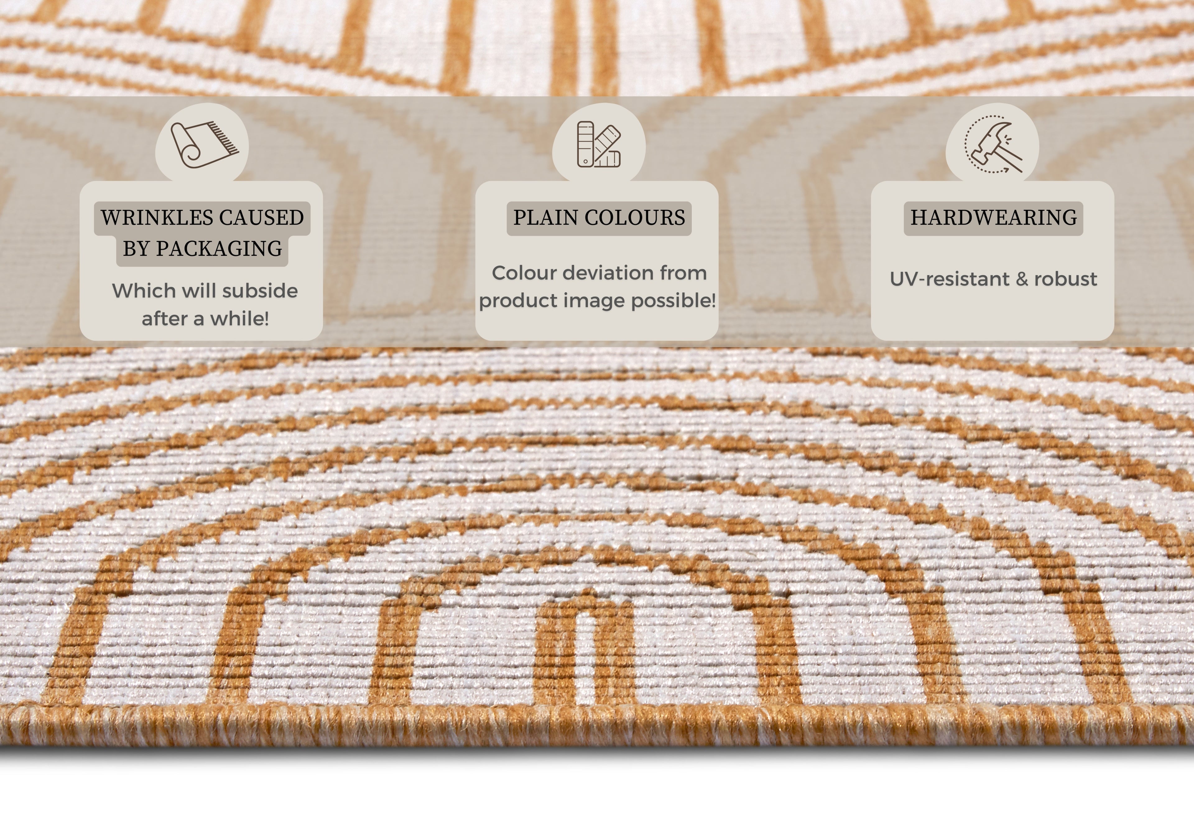 Hanse Home Flatweave Vändbar inom- och utomhusmatta Pangli ockra