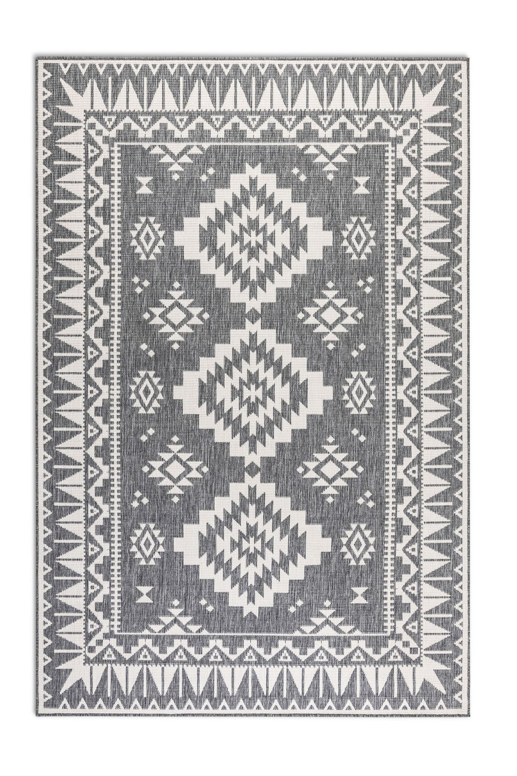 Elle Decoration Gemini Vändbar inom- och utomhusmatta Dynamic silver – ovanifrån