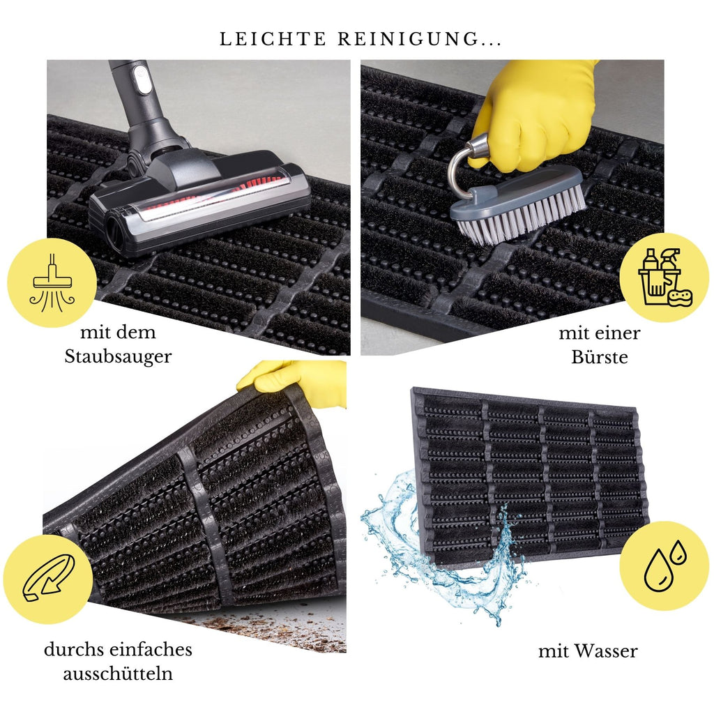 Hanse Home Mix Mats Dörrmatta Rubber-Cocos Brushes svart