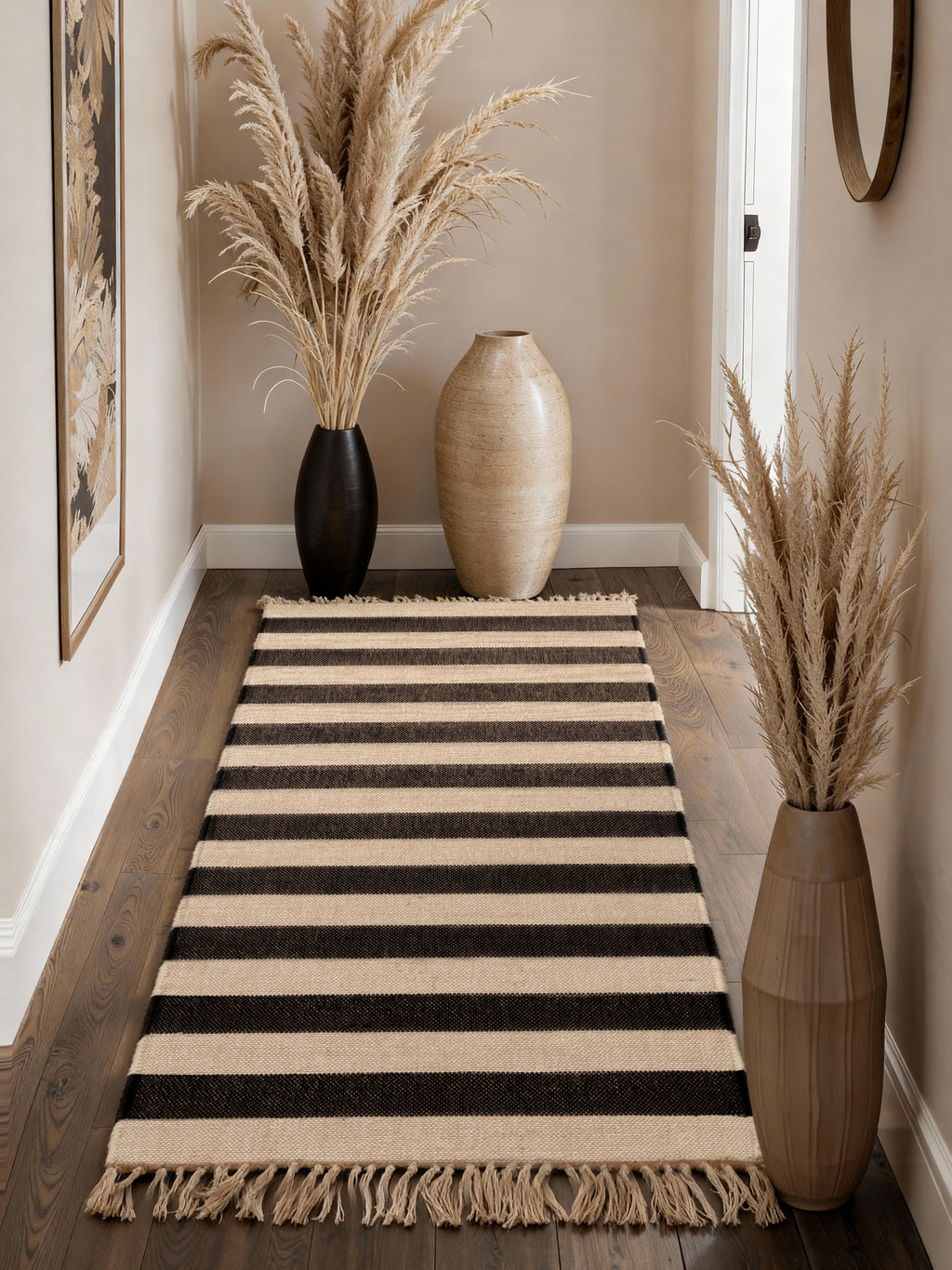 Hanse Home Handloom 1.0 Jutematta Playa natur vit svart