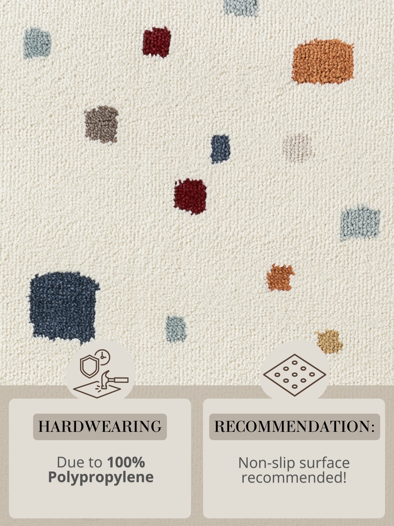 Hanse Home Adventures Barnmatta Funny Squares creme flerfärgad