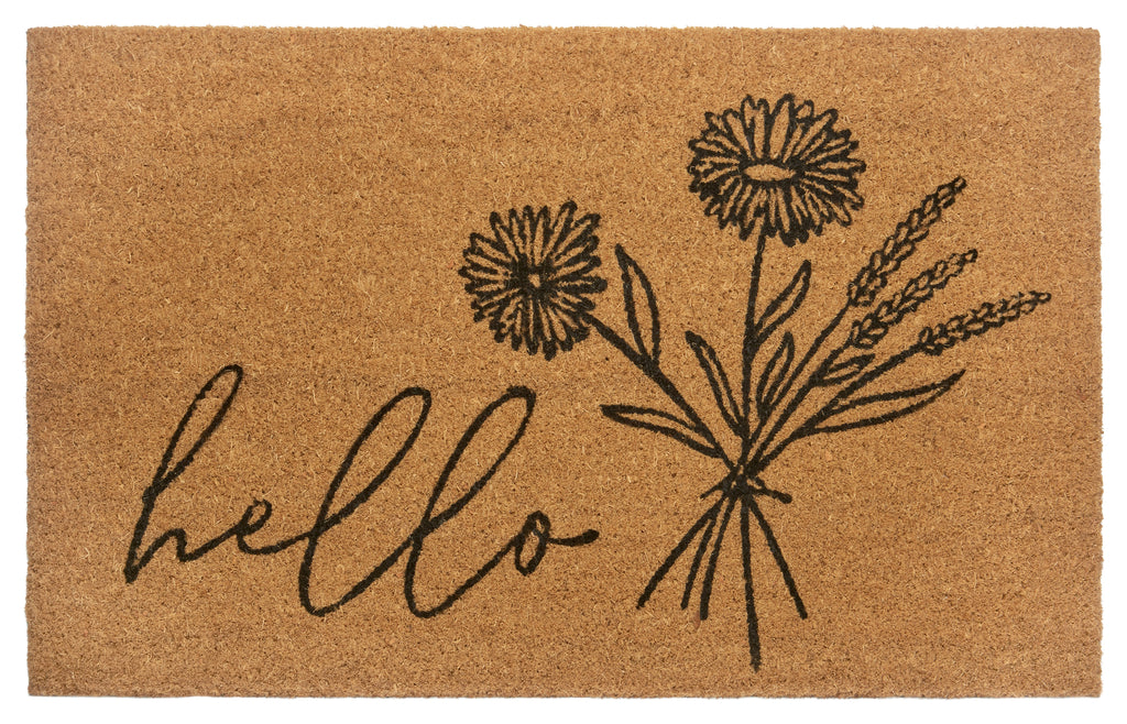 Dörrmatta kokos Hello & Flowers