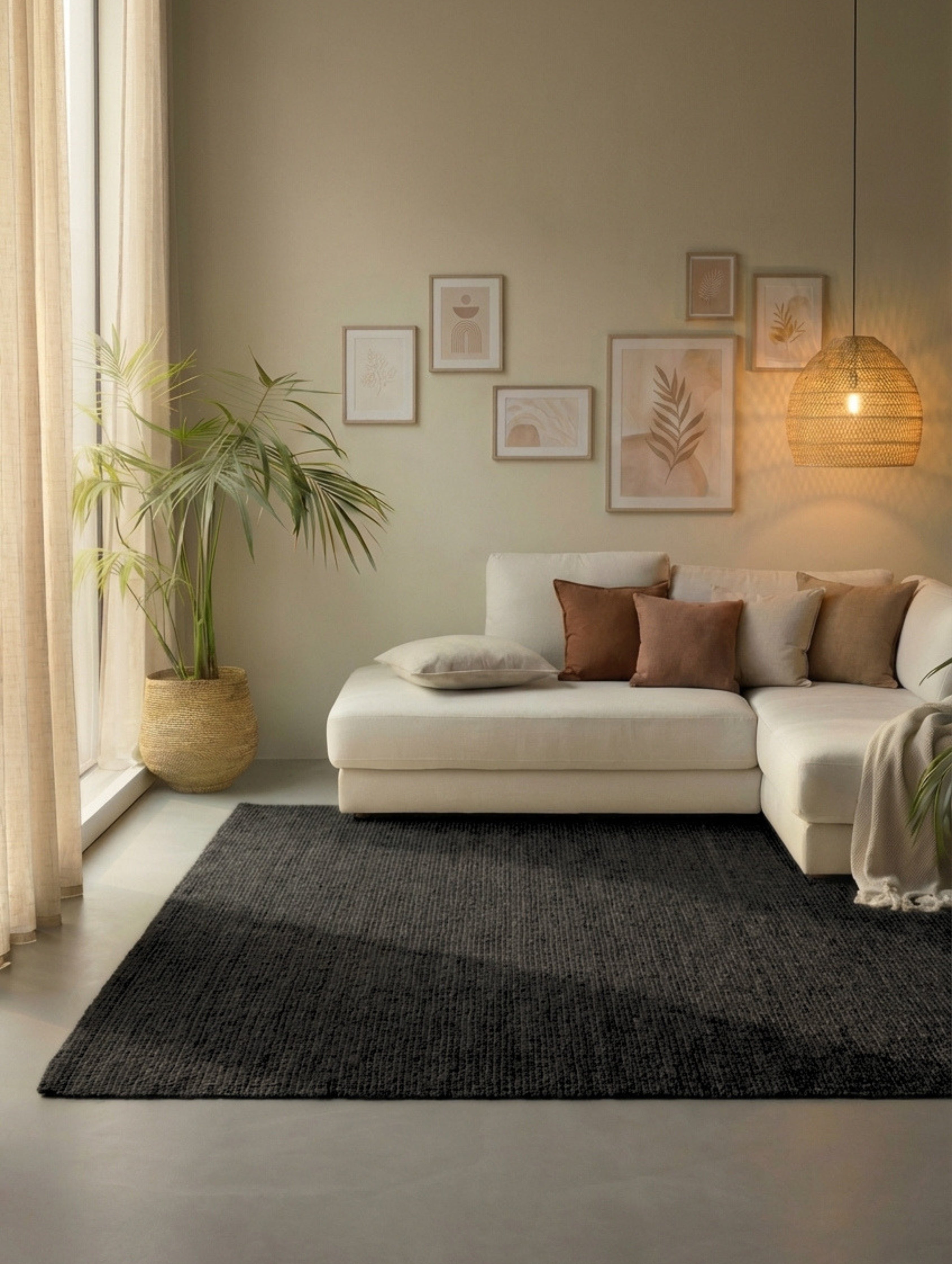 Hanse Home Bouclé-jutematta Jaipur djupsvart