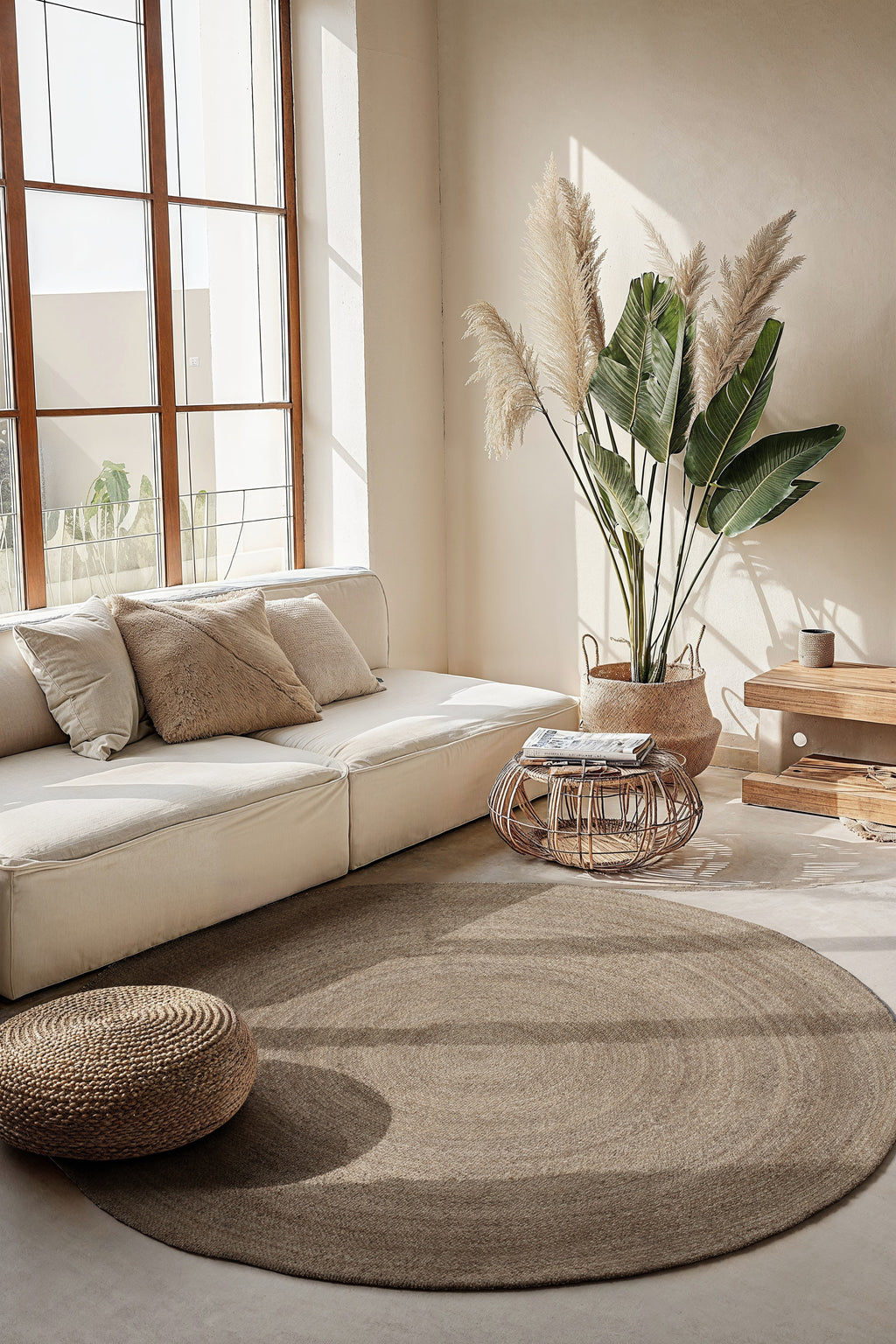 Hanse Home Jute Braided Jutematta rund Rangpur natur grå brun