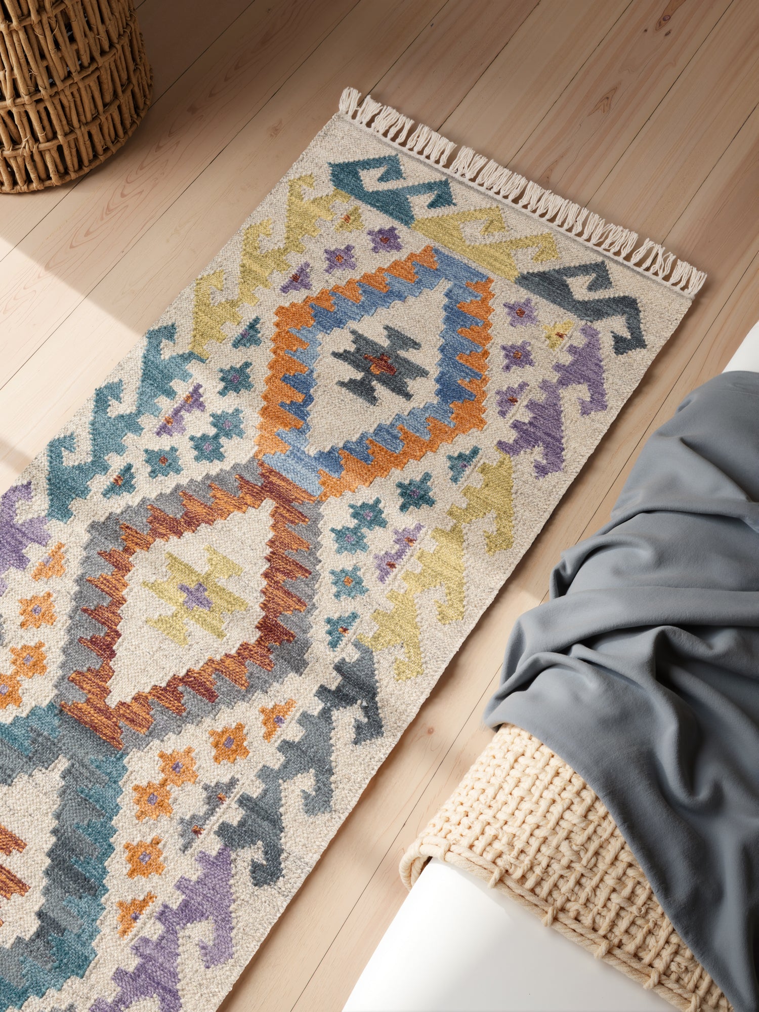Hanse Home Kamal Afghansk kelimmatta Oasis creme flerfärgad