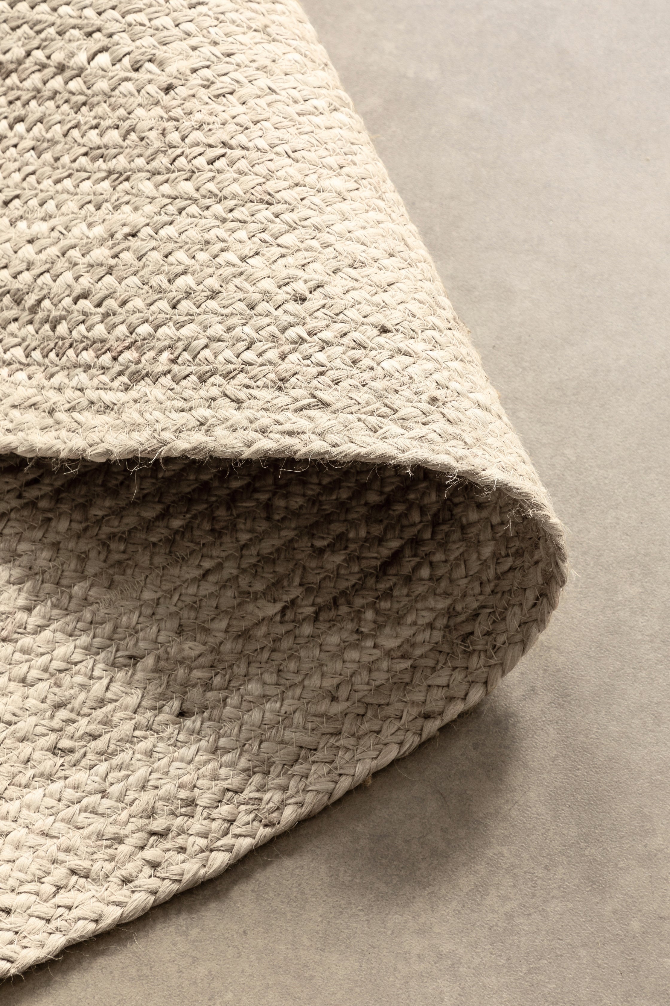 Hanse Home Jute Braided Jutematta rund Rangpur vit