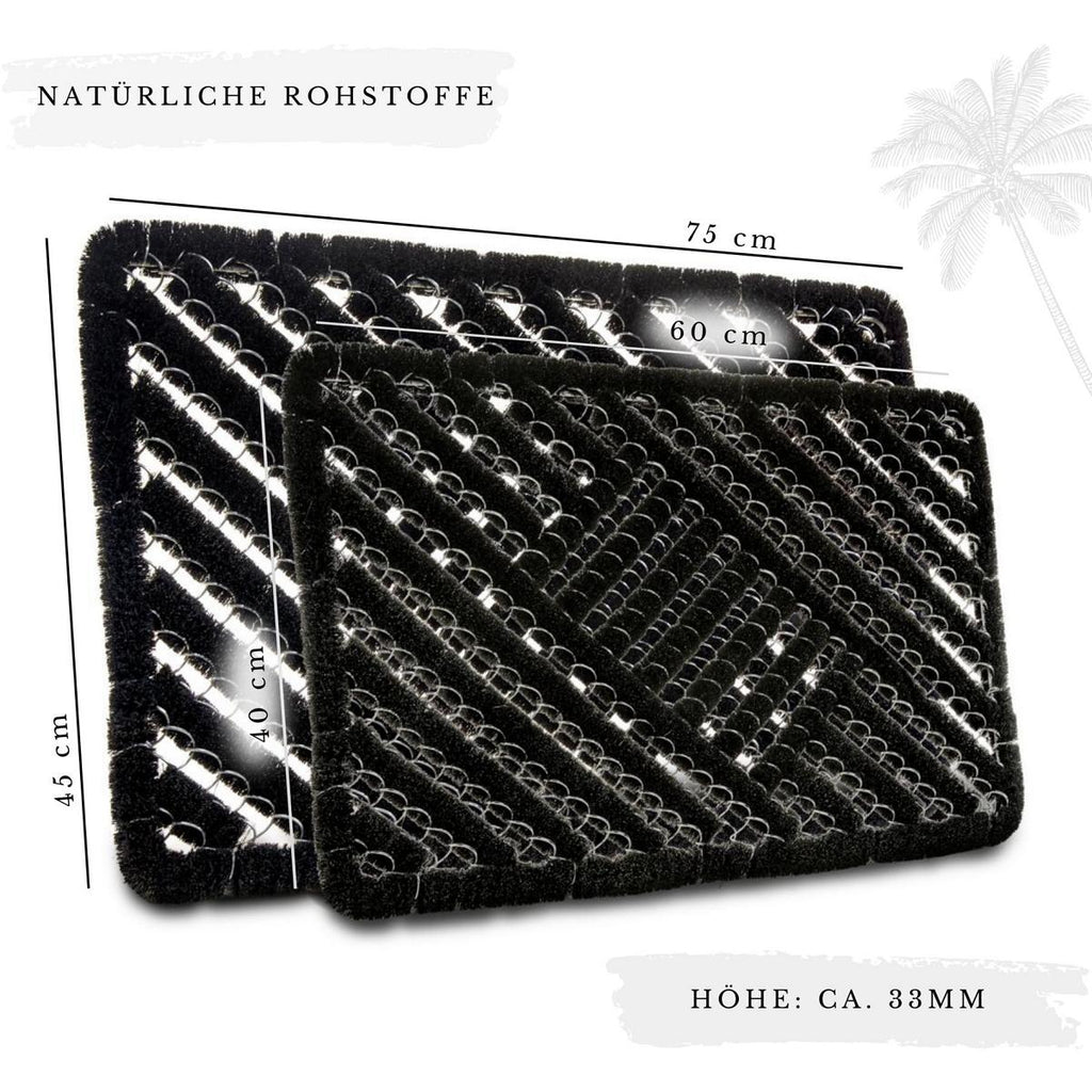 Hanse Home Mix Mats Dörrmatta kokos Grid Brushes svart kokos