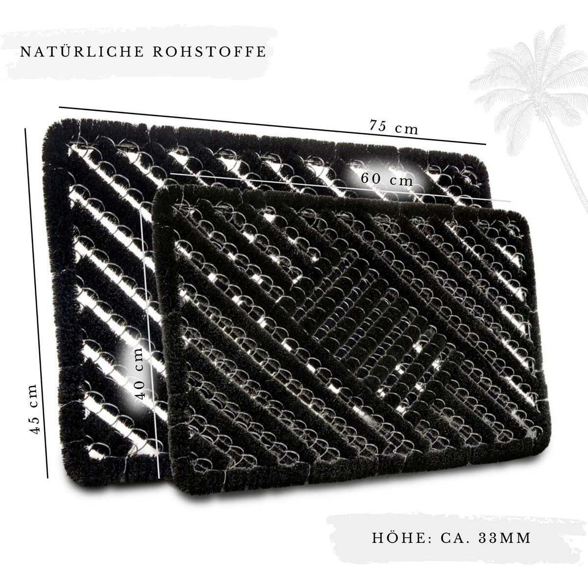 Hanse Home Mix Mats Dörrmatta kokos Grid Brushes svart kokos