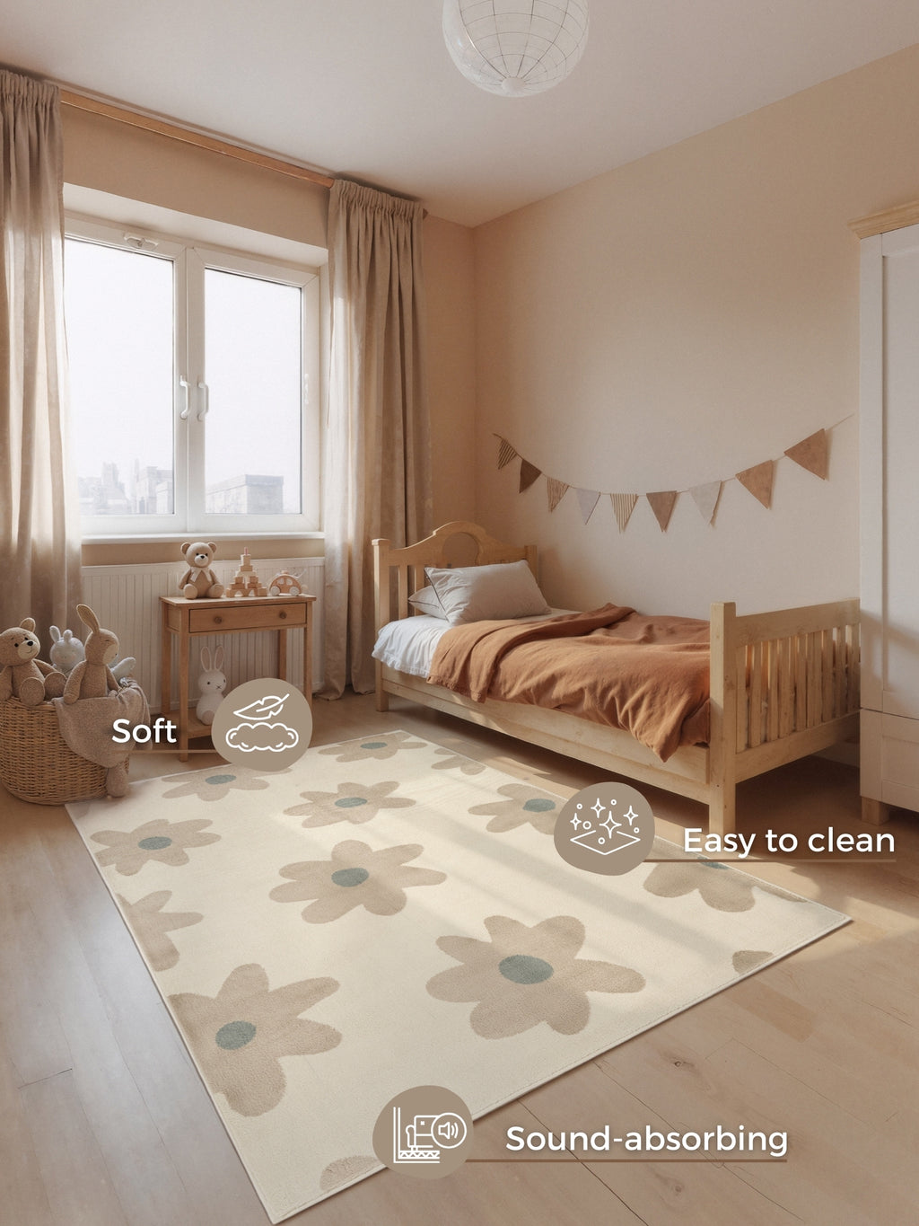 Hanse Home Adventures Barnmatta Bloomy creme beige