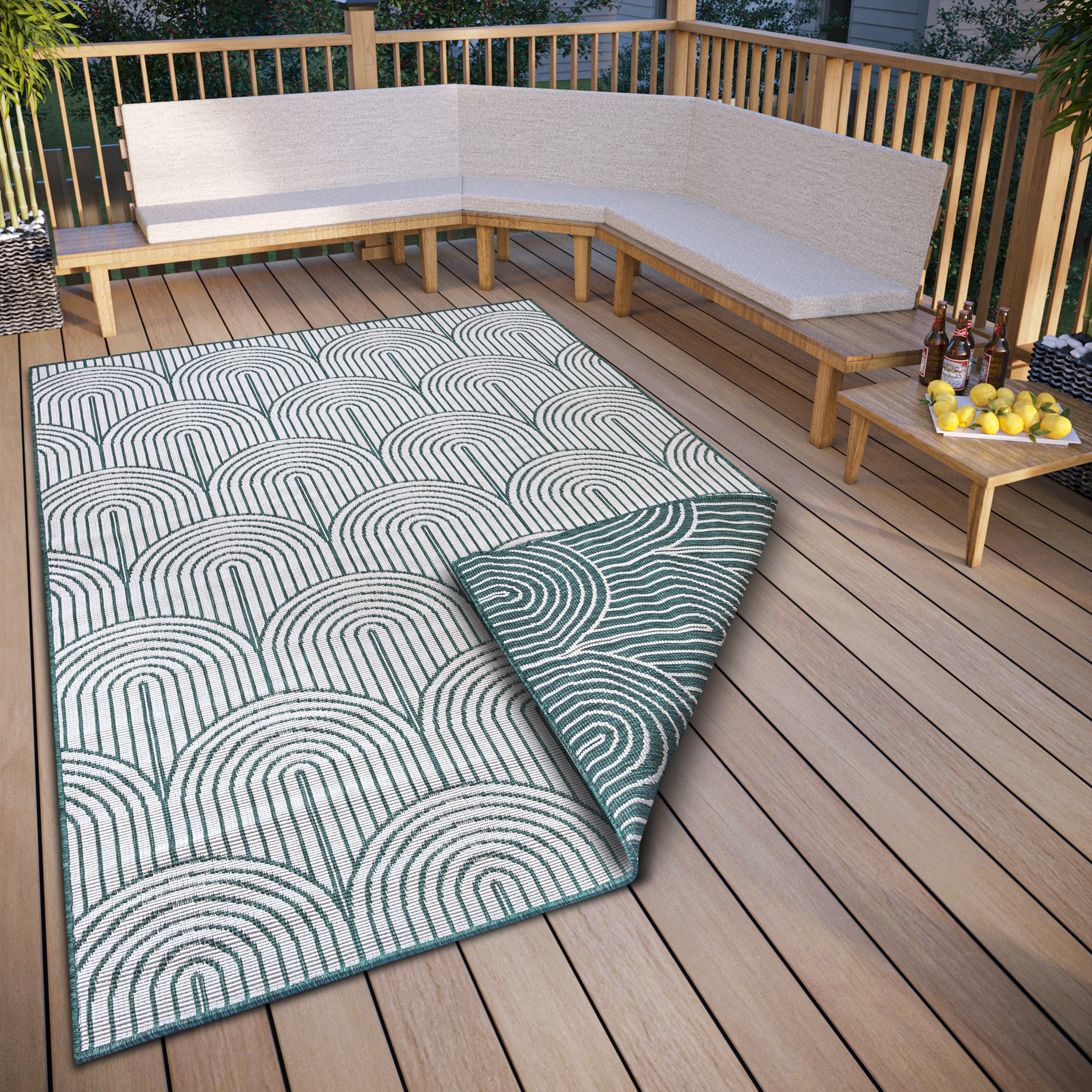 Hanse Home Flatweave Vändbar inom- och utomhusmatta Pangli grön