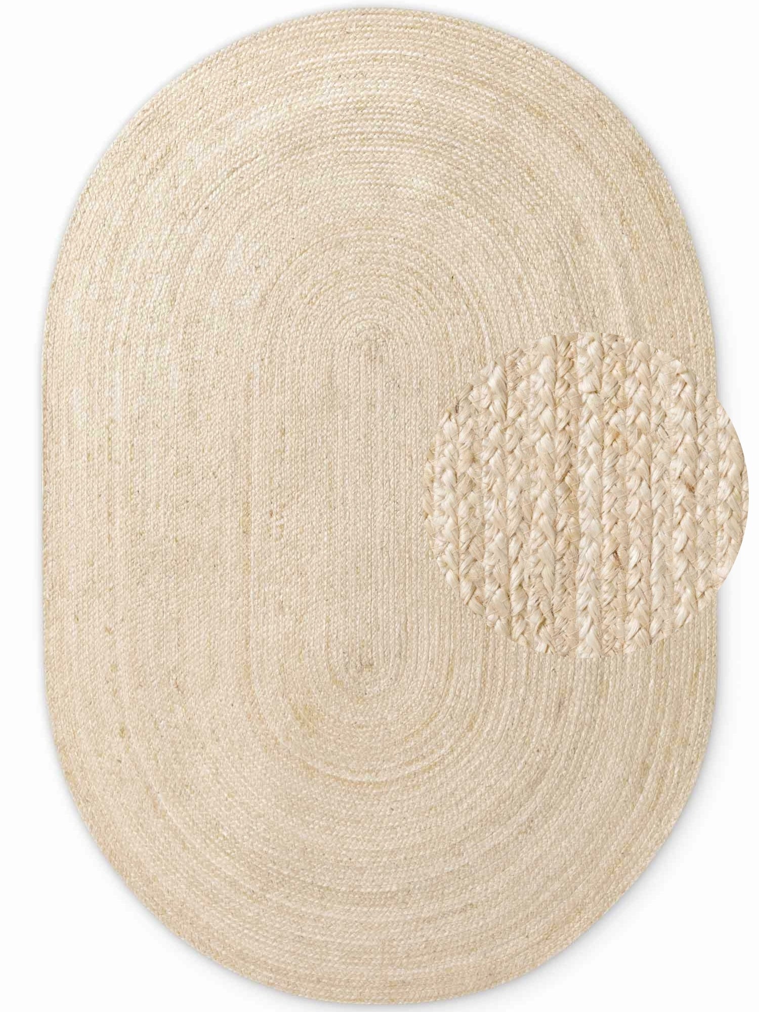 Hanse Home Jute Braided Jutematta oval Rangpur natur elfenben