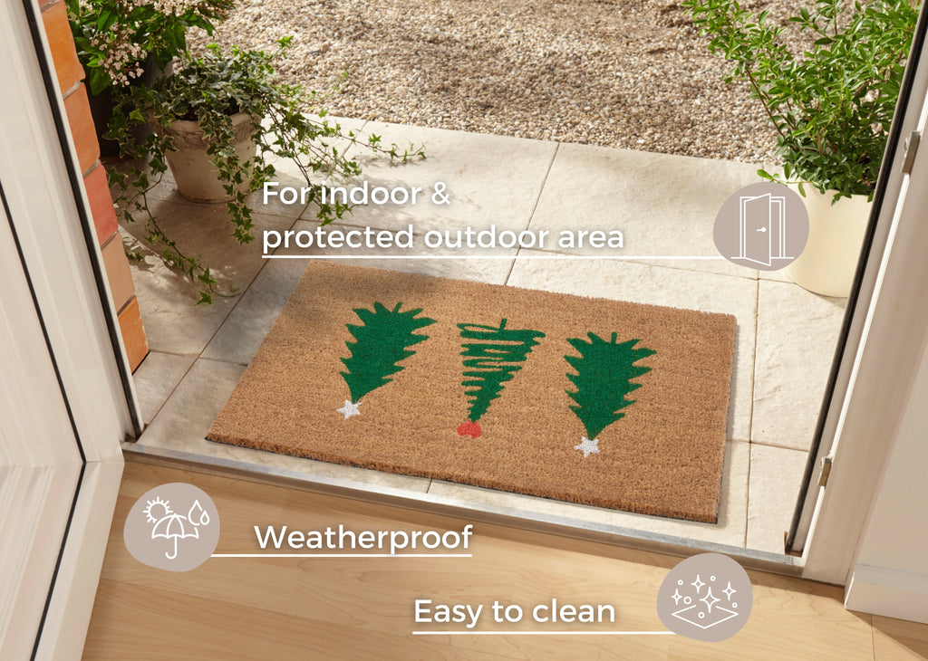Hanse Home Mix Mats Dörrmatta kokos Decorated Pine Trees