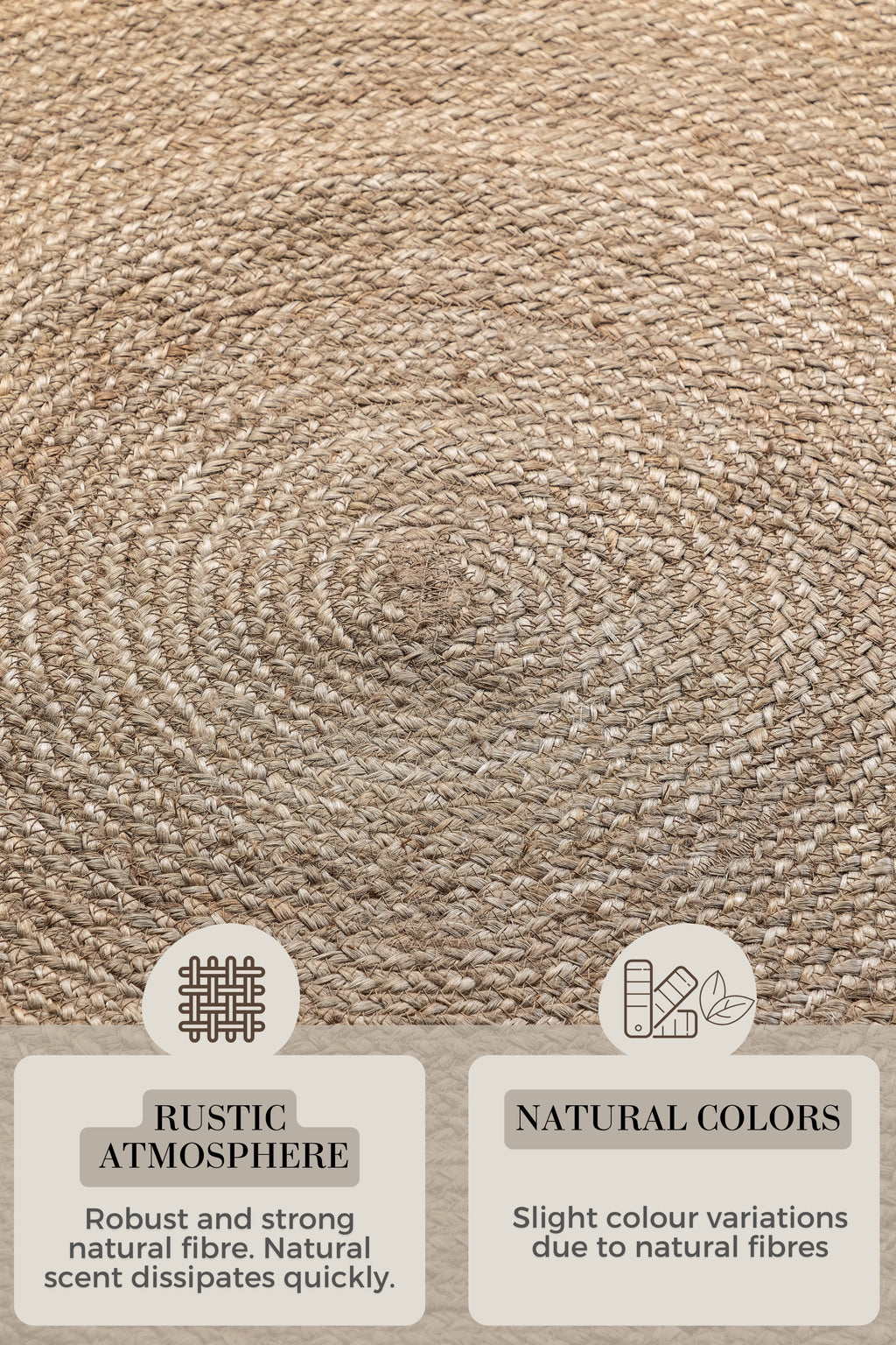 Hanse Home Jute Braided Jutematta rund Rangpur natur grå brun