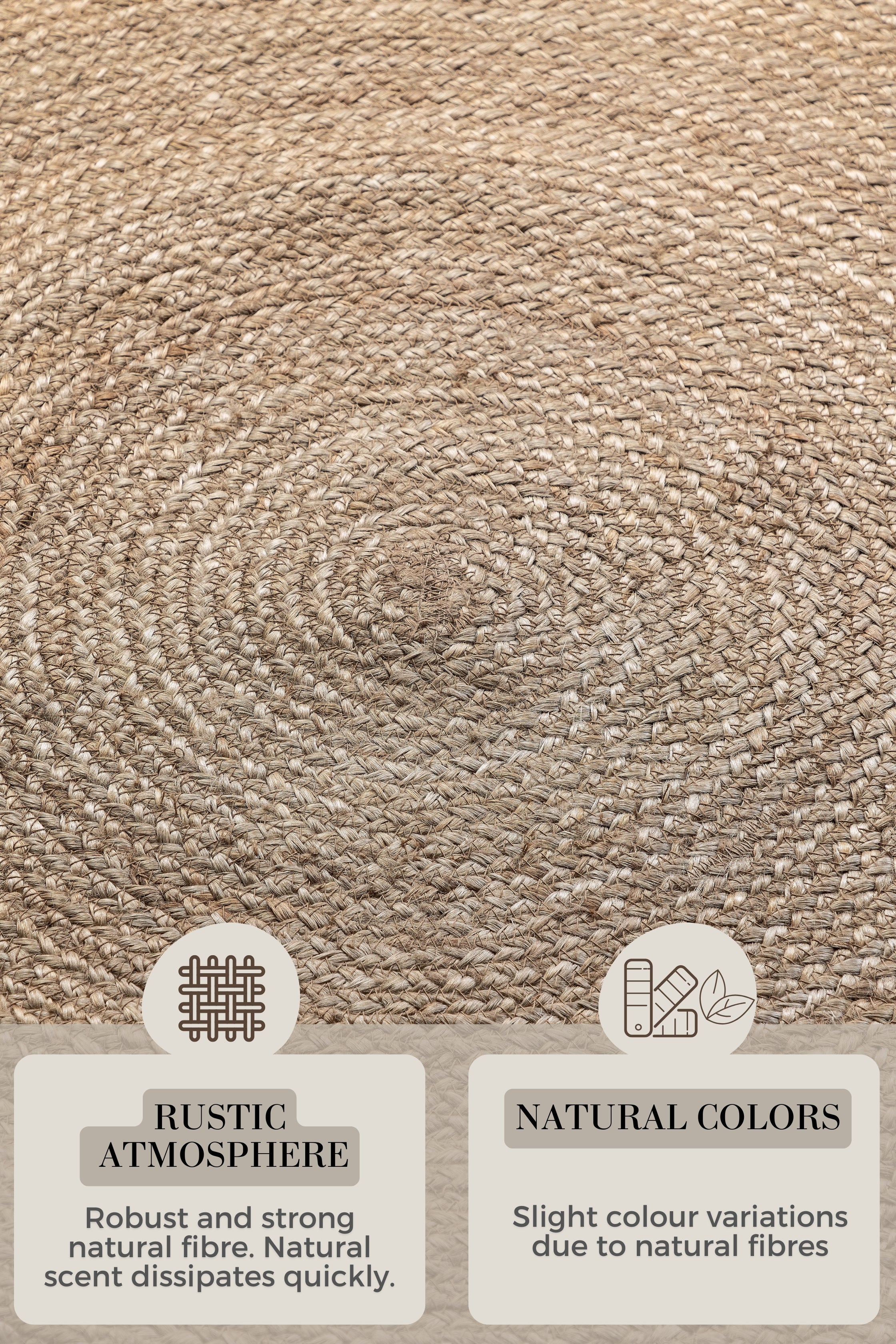 Hanse Home Jute Braided Jutematta rund Rangpur natur grå brun