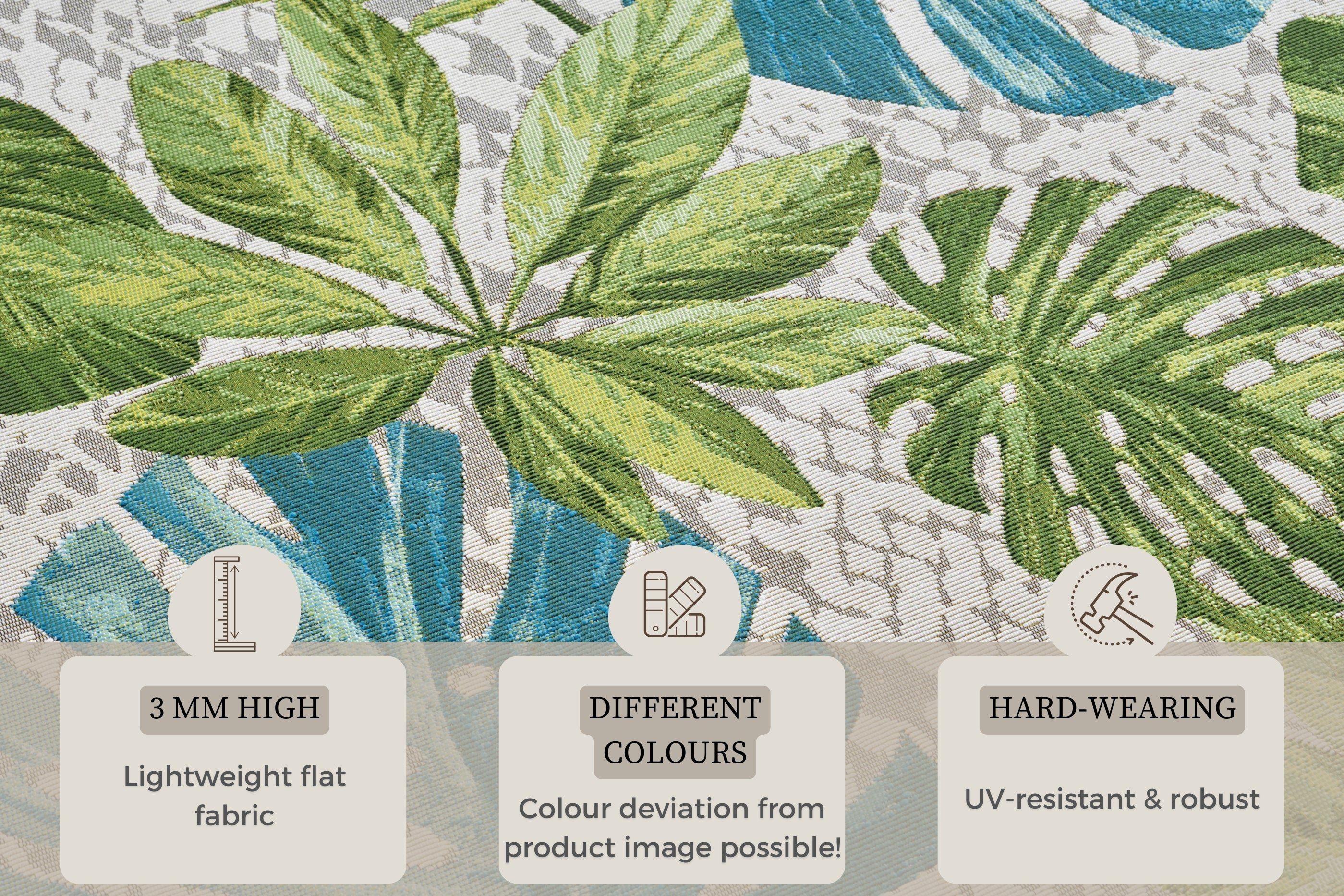 Hanse Home Flair Inom- och utomhusmatta Tropical Leaves Turquoise grön