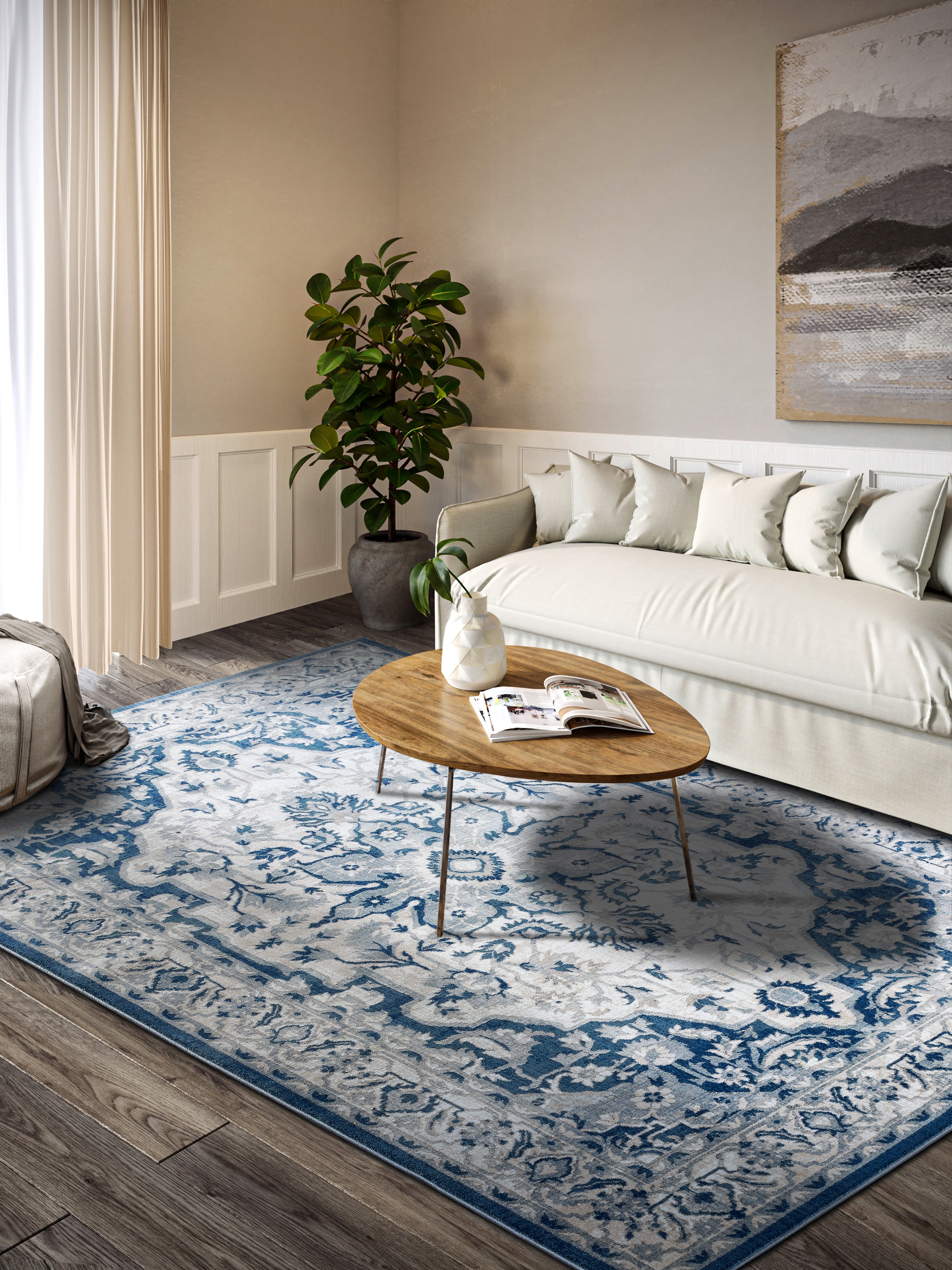 Villeroy & Boch 1869 Kortluggsmatta Gabrielle creme blå