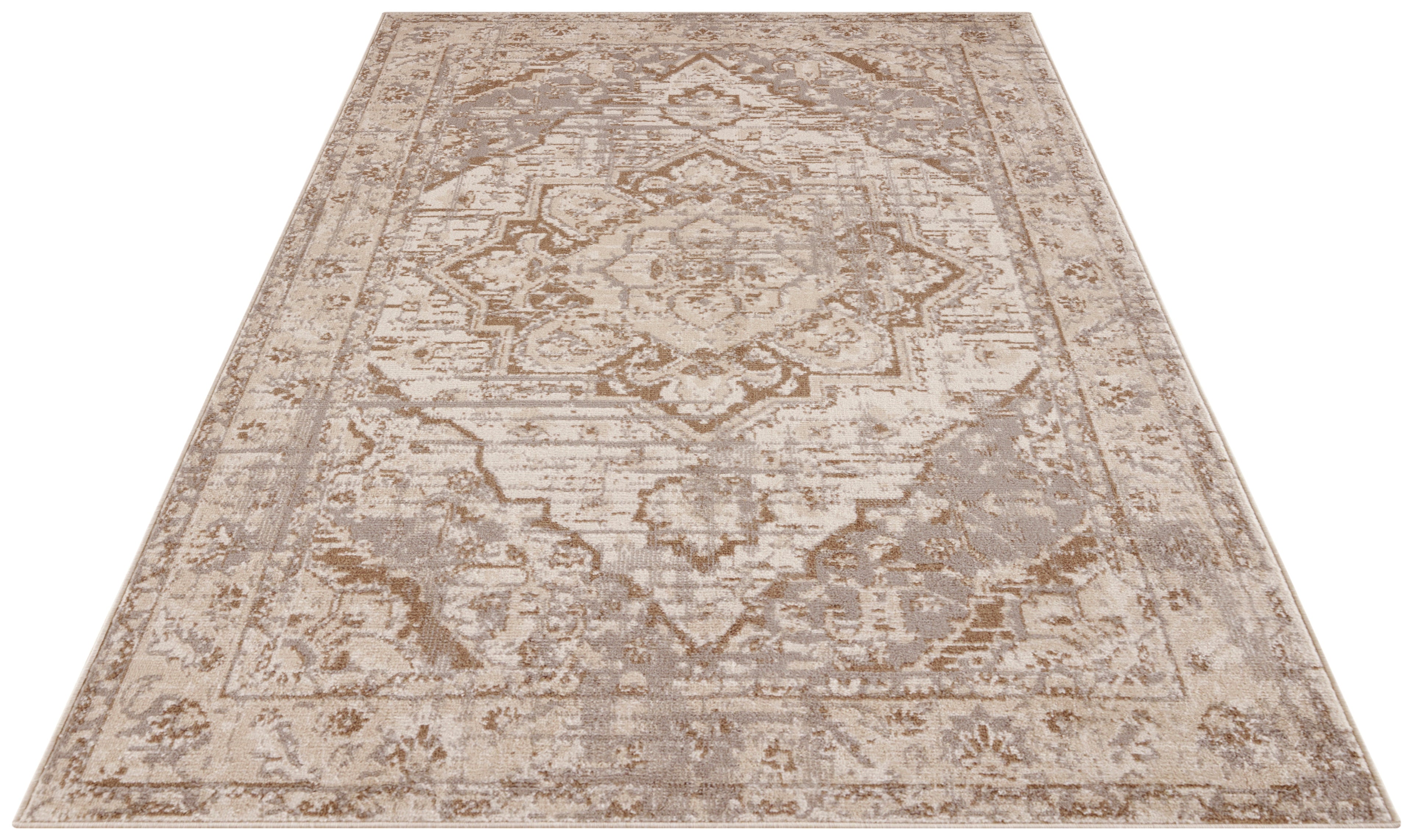 Hanse Home Terrain Designerkortluggsmatta Sand creme brun