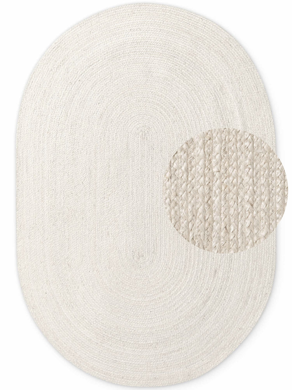 Hanse Home Jute Braided Jutematta oval Rangpur vit