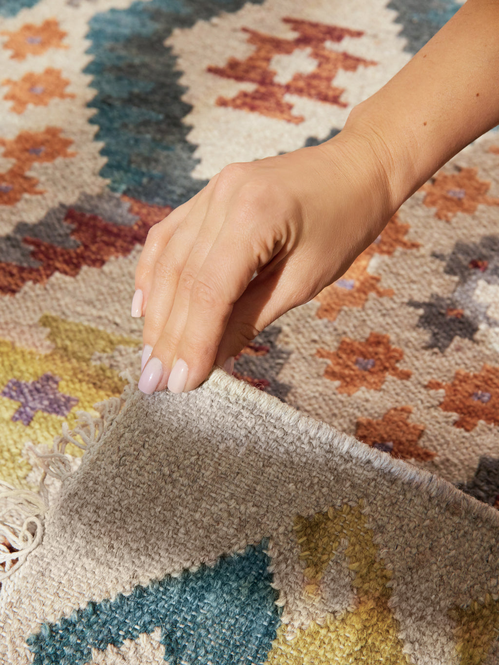Hanse Home Kamal Afghansk kelimmatta Oasis creme flerfärgad