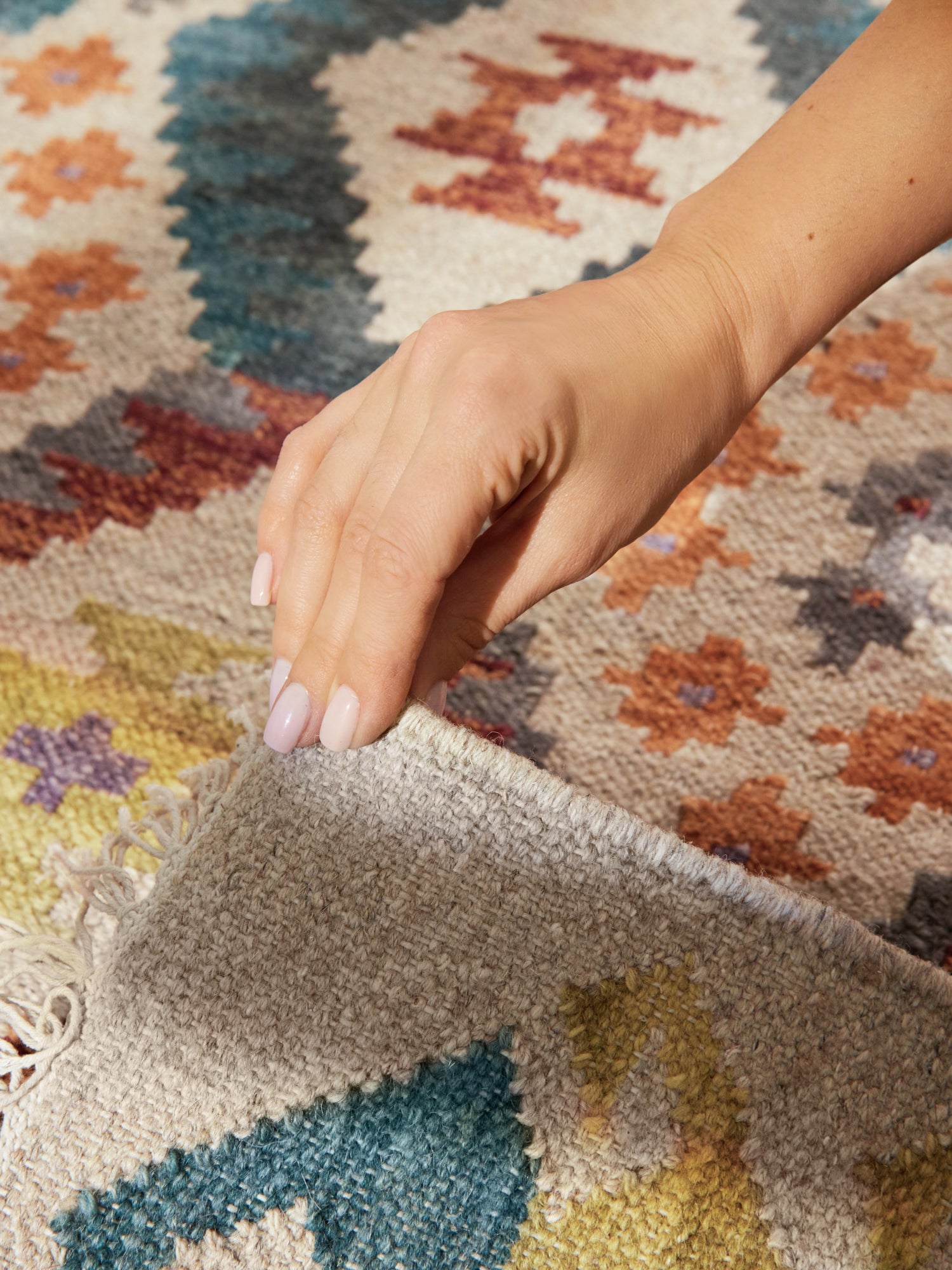 Hanse Home Kamal Afghansk kelimmatta Oasis creme flerfärgad