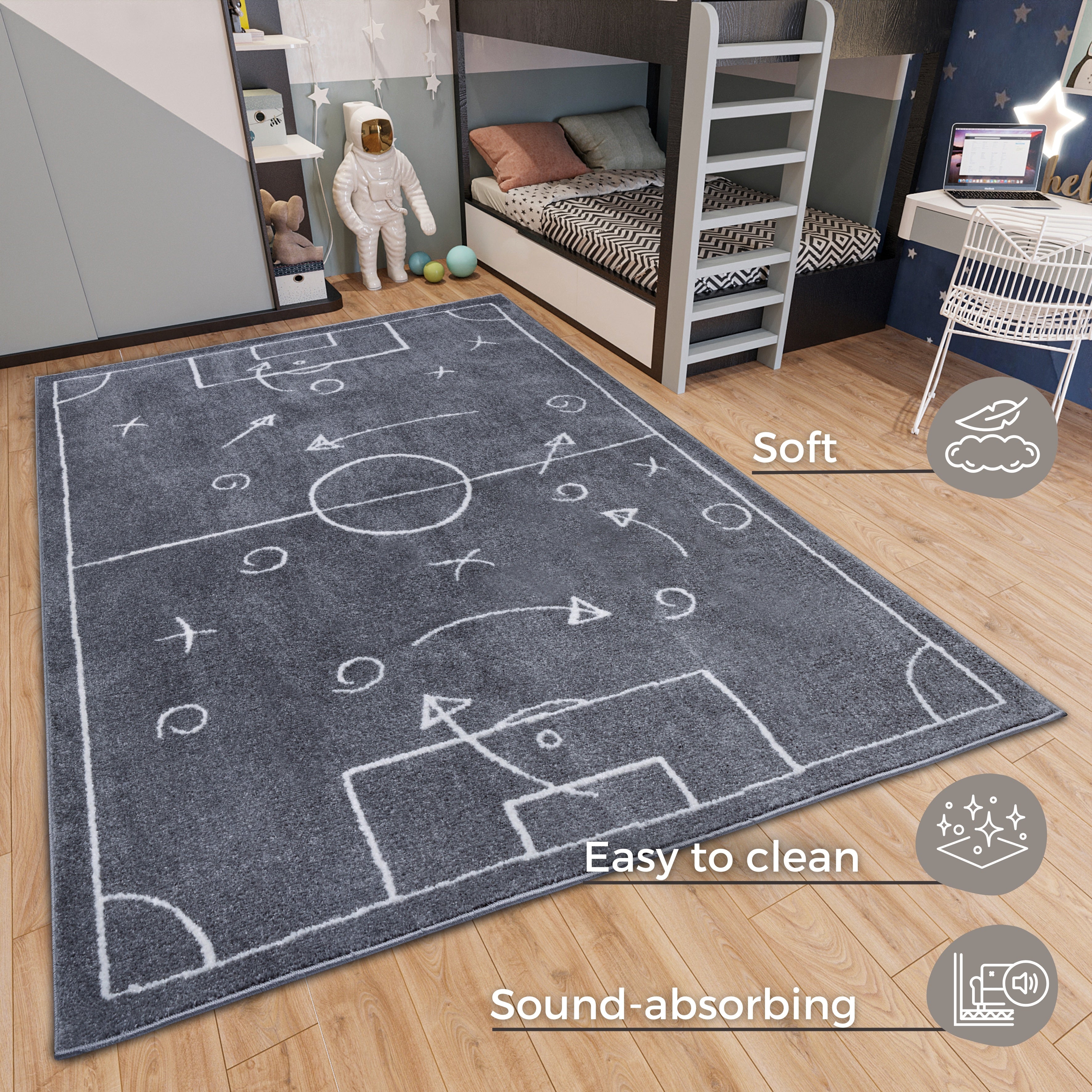 Hanse Home Adventures Barnmatta Gameplan mörkgrå