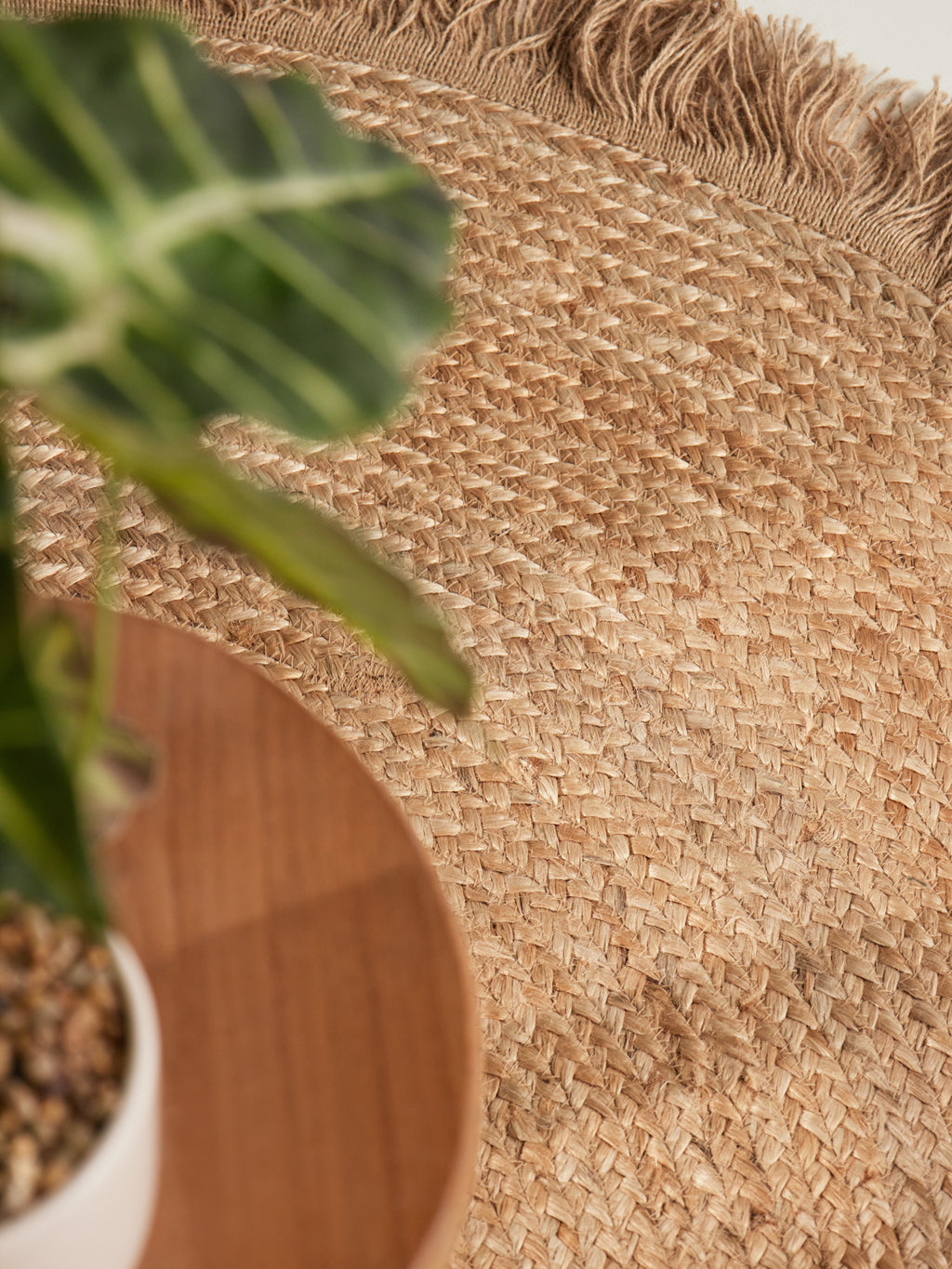 Hanse Home Jute Braided Jutematta rund Nuru natur guld