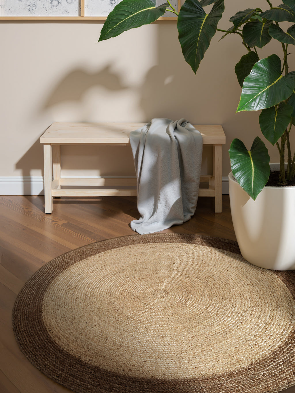 Hanse Home Looma Jutematta rund Looma natur elfenben greige