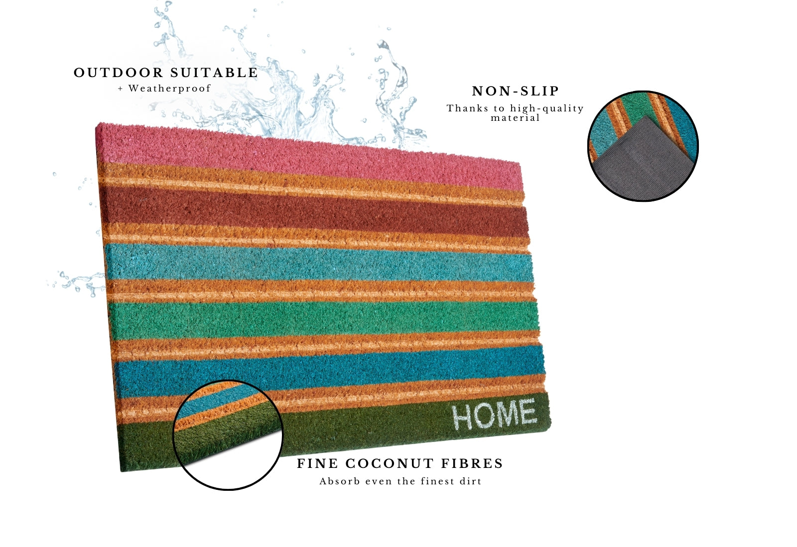 Hanse Home Mix Mats Dörrmatta kokos Colorful Stripes
