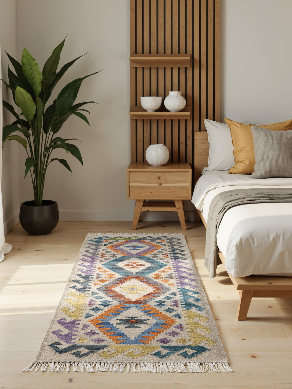 Hanse Home Kamal Afghansk kelimmatta Oasis creme flerfärgad