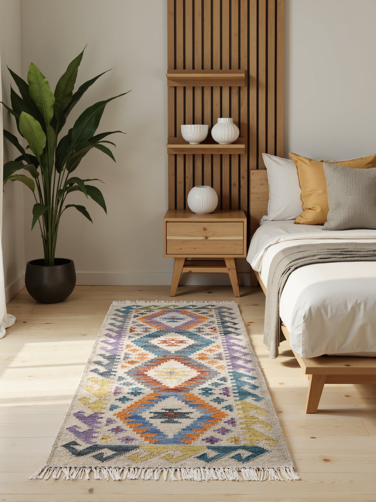 Hanse Home Kamal Afghansk kelimmatta Oasis creme flerfärgad