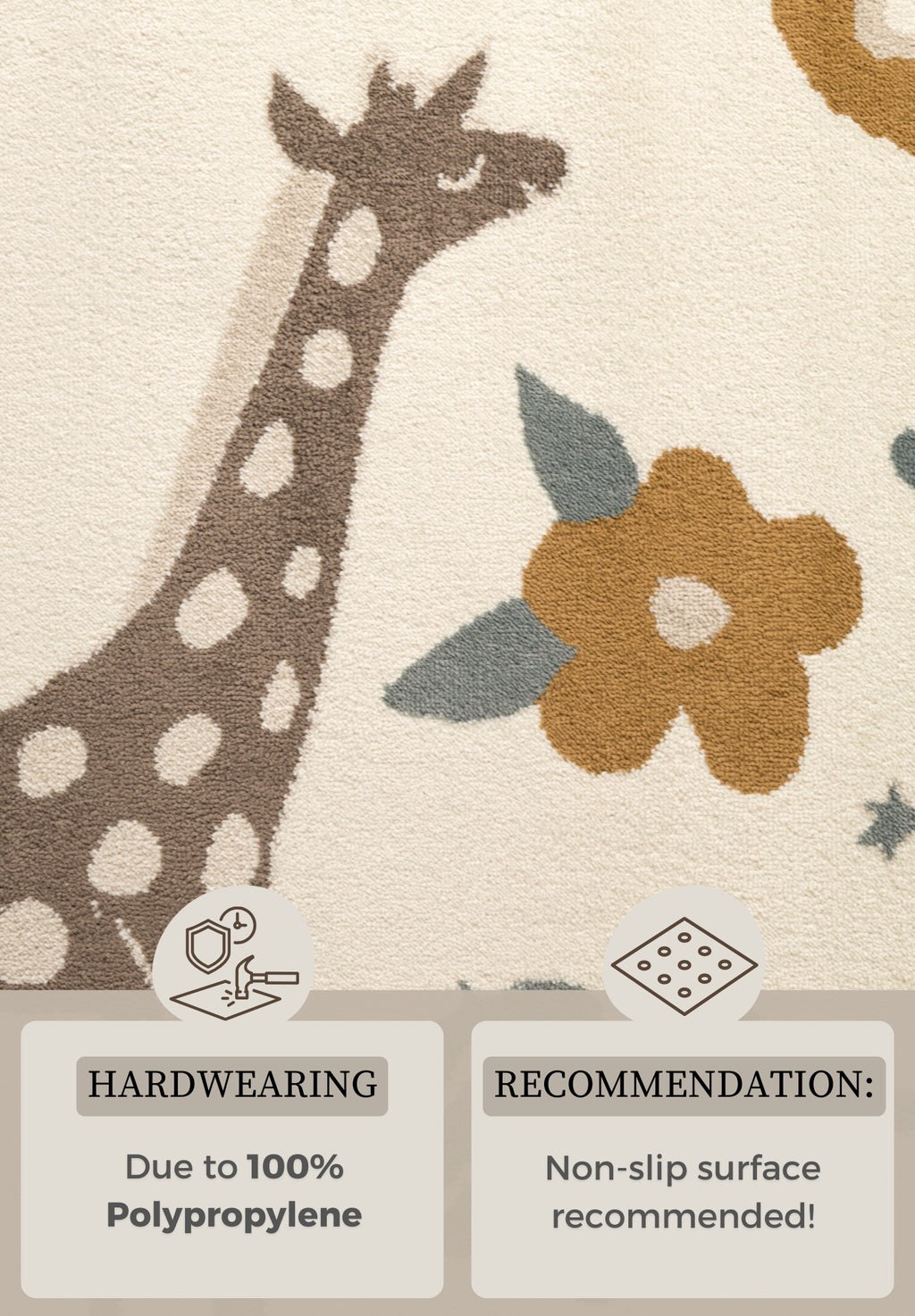 Hanse Home Adventures Barnmatta Animal Safari creme flerfärgad