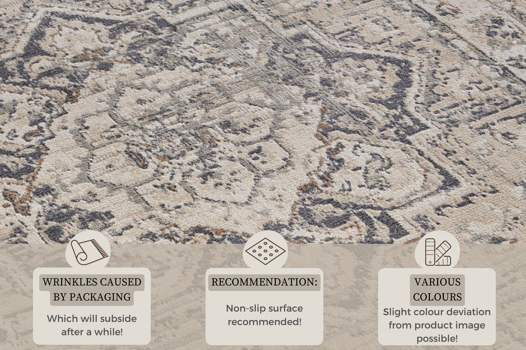 Hanse Home Terrain Designerkortluggsmatta Sand creme grå
