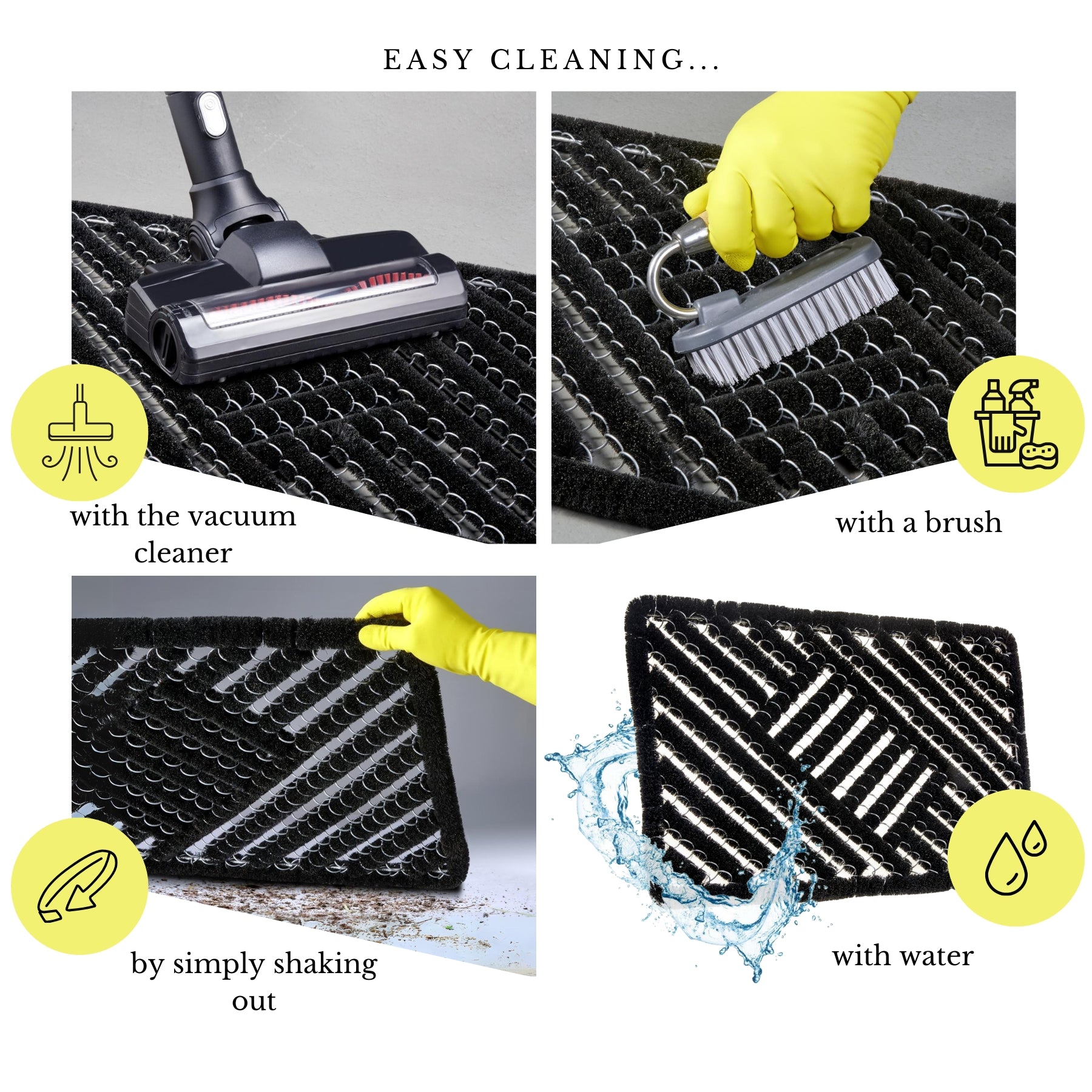 Hanse Home Mix Mats Dörrmatta kokos Grid Brushes svart kokos