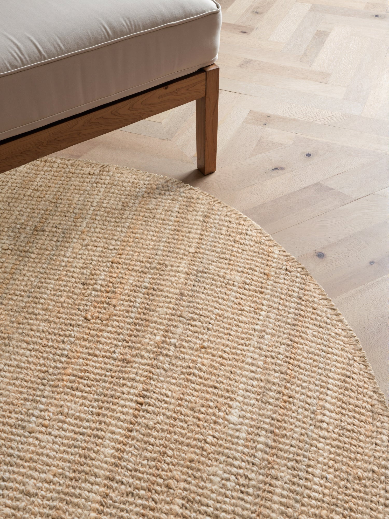 Hanse Home Bouclé-jutematta rund Jaipur natur guld