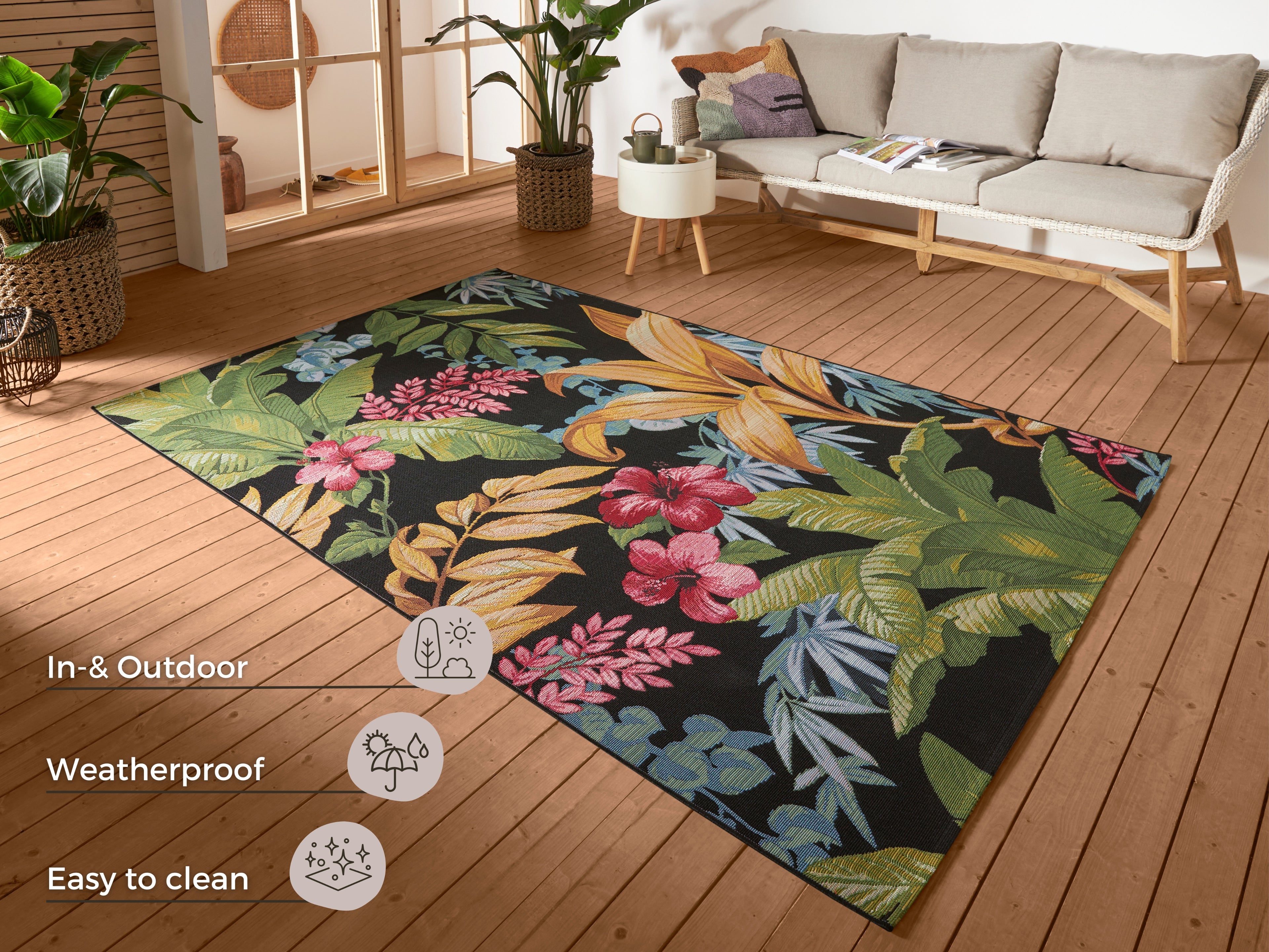 Hanse Home Flair Inom- och utomhusmatta Tropical Flowers