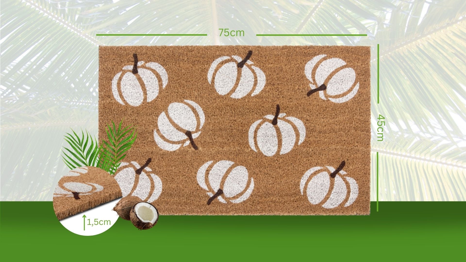 Hanse Home Mix Mats Dörrmatta kokos vit Pumpkins