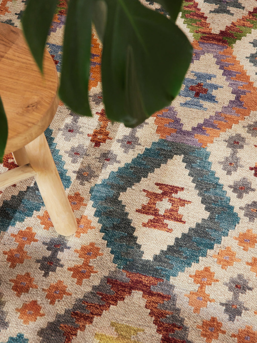 Hanse Home Kamal Afghansk kelimmatta Oasis creme flerfärgad