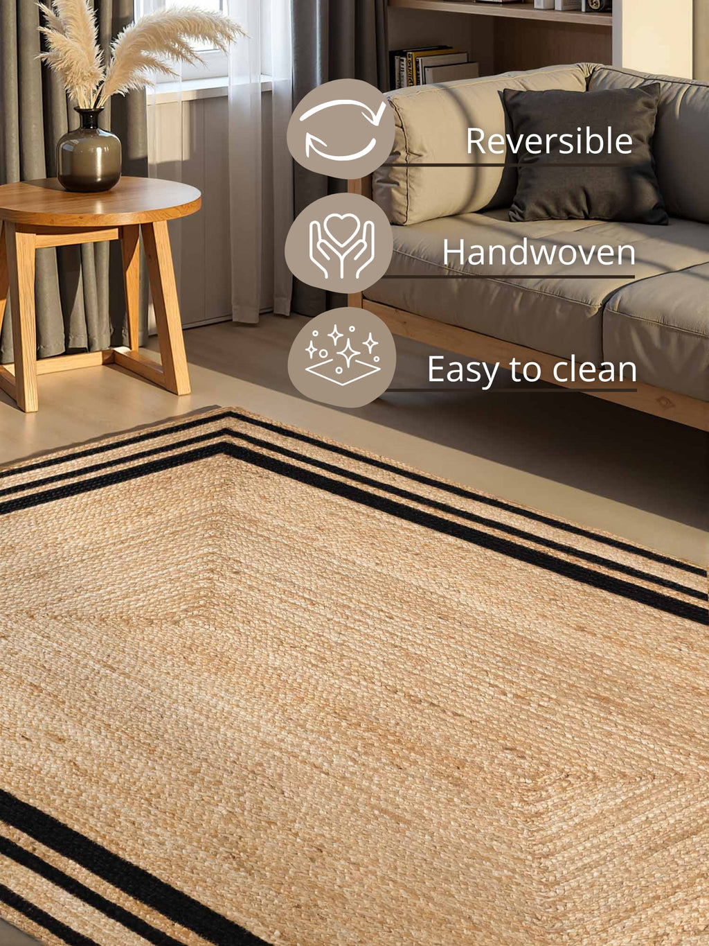 Hanse Home Looma Jutematta Looma natur guld svart