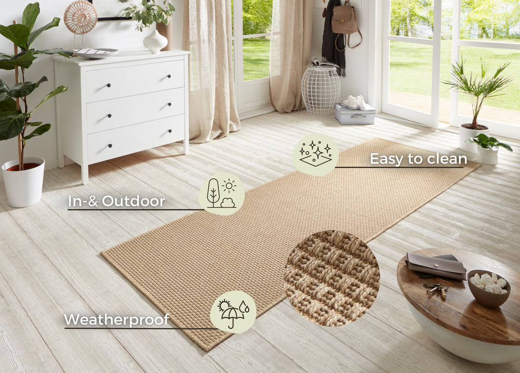 Flatwoven Löpare for Inom- och utomhus Nature 600 in Sisal-Look