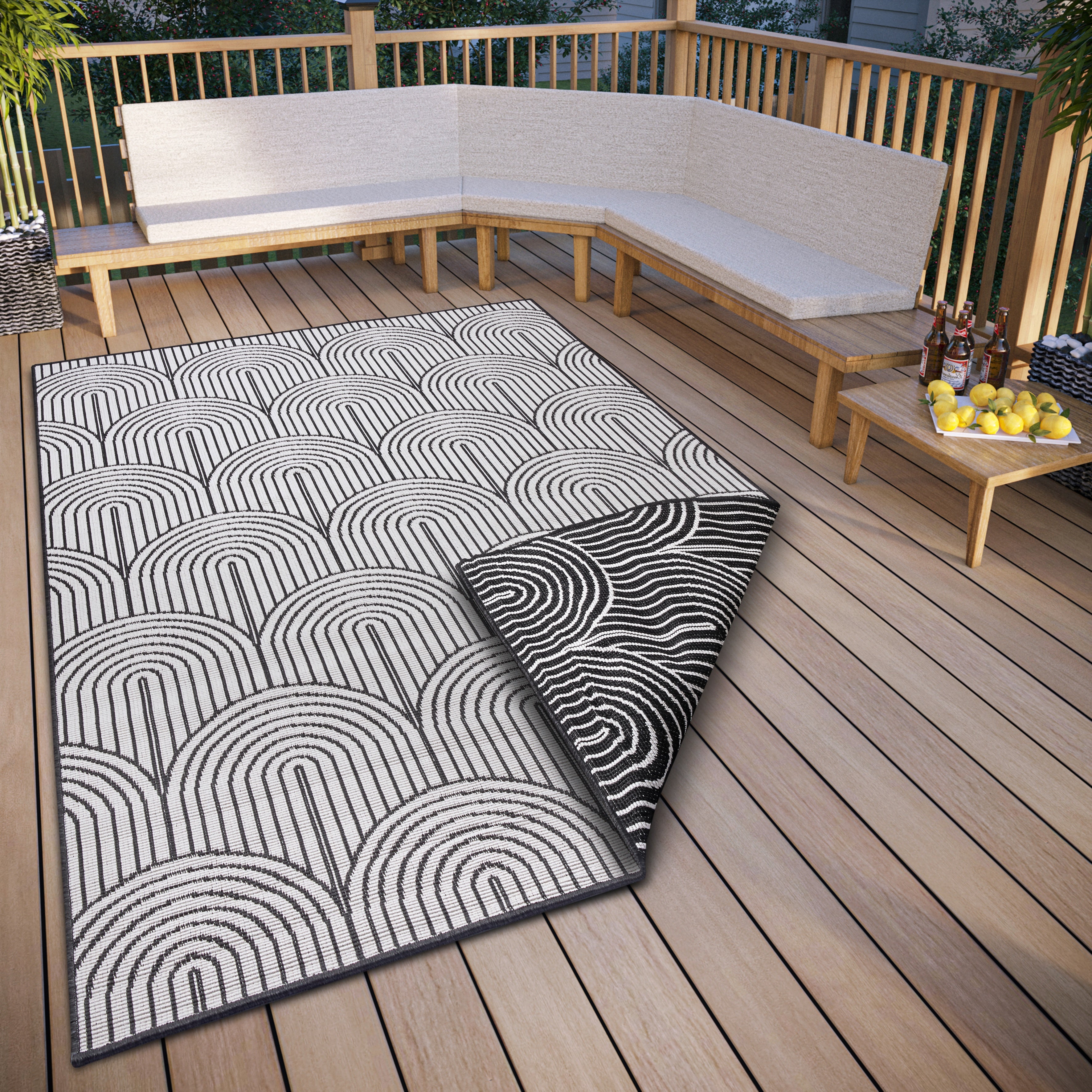 Hanse Home Flatweave Vändbar inom- och utomhusmatta Pangli svart