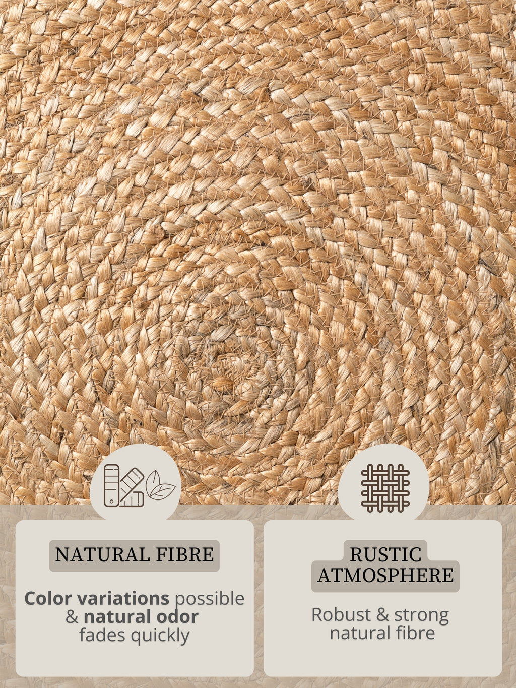 Hanse Home Jute Braided Jutematta rund Nuru natur guld