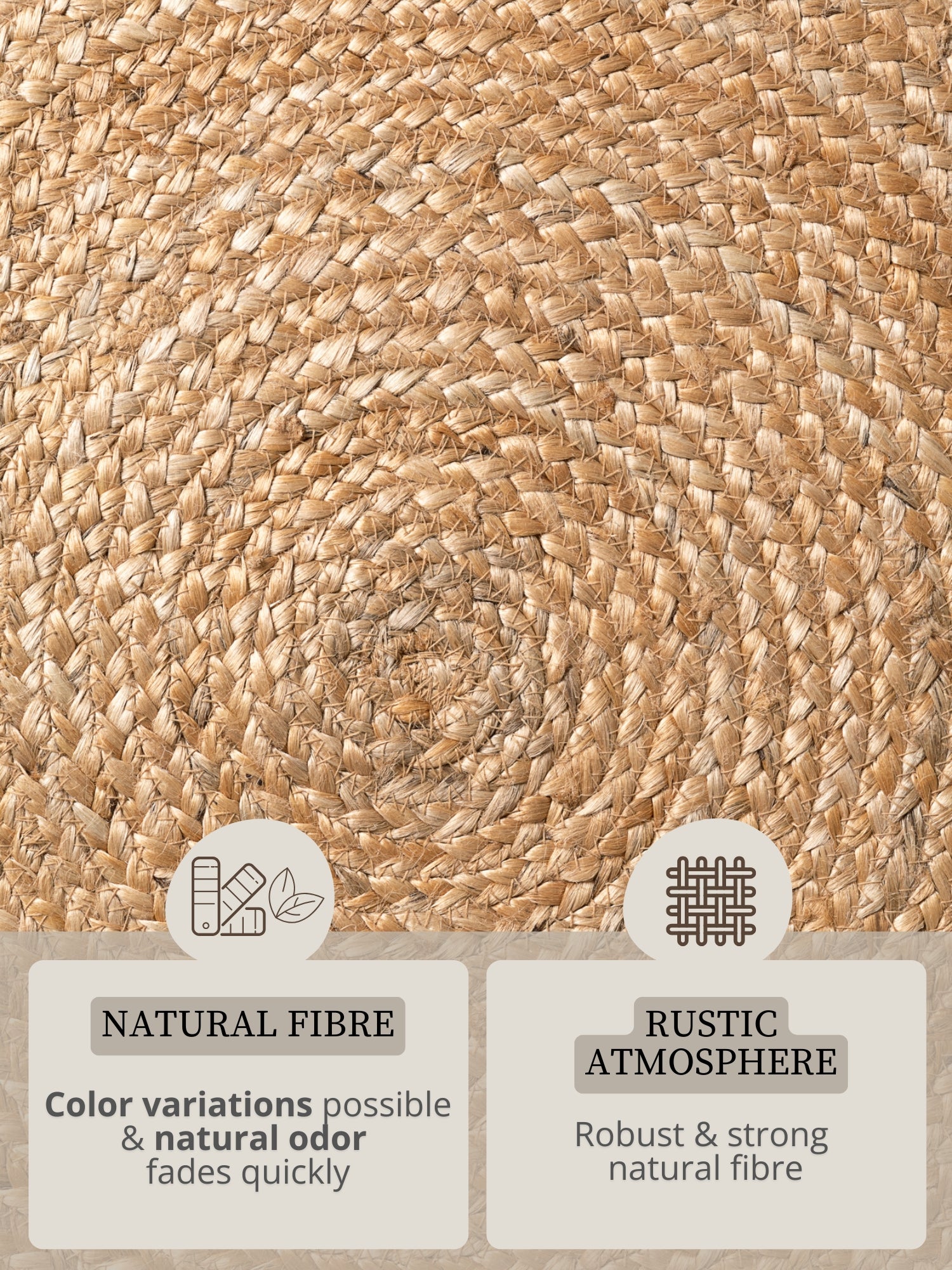 Hanse Home Jute Braided Jutematta rund Nuru natur guld