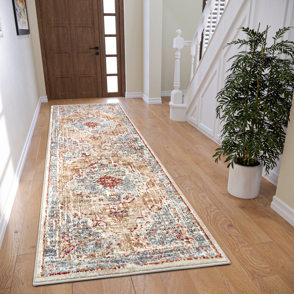 Hanse Home Kortluggsmatta Strozzi beige blå flerfärgad