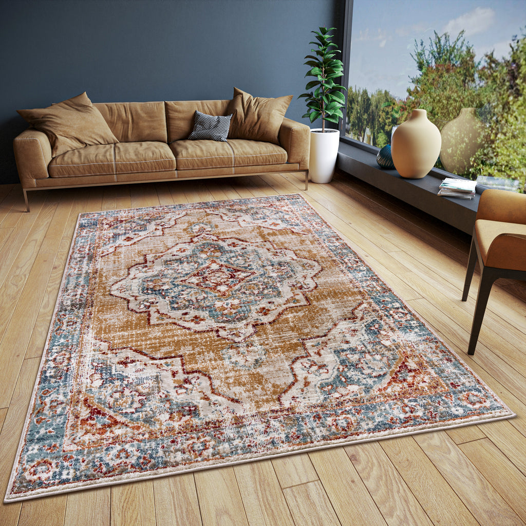Hanse Home Kortluggsmatta Strozzi beige blå flerfärgad