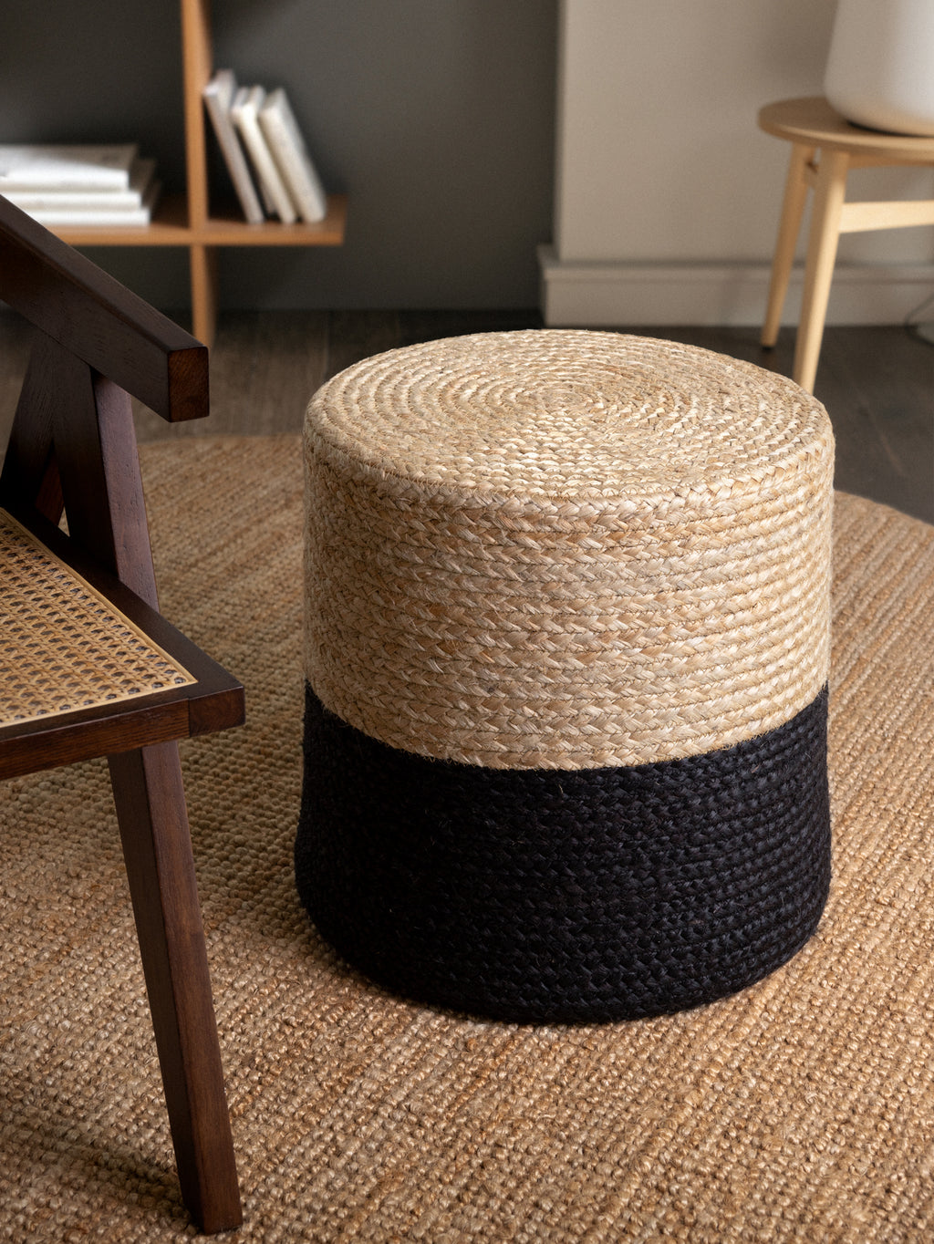 Hanse Home Looma Jutepuff Looma natur guld svart