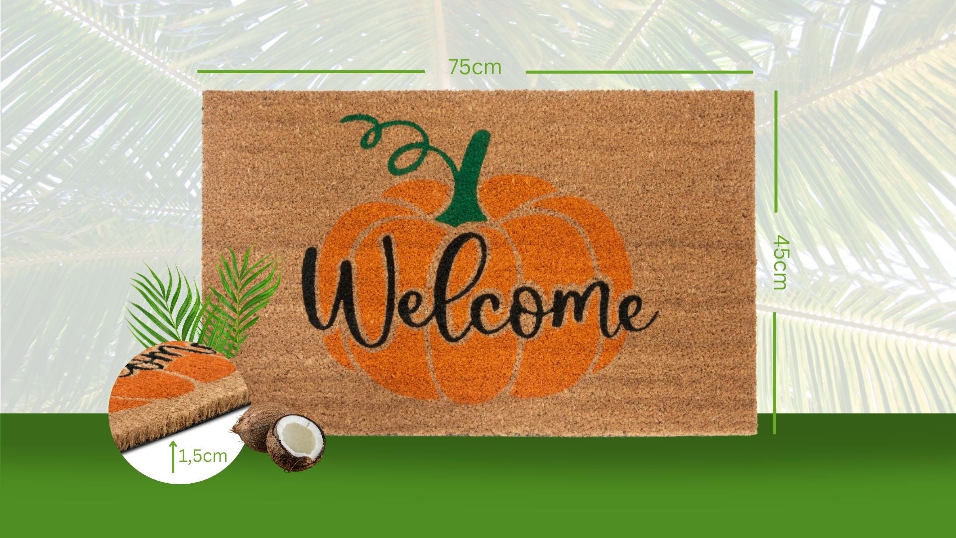 Hanse Home Mix Mats Dörrmatta kokos Welcome Pumpkin